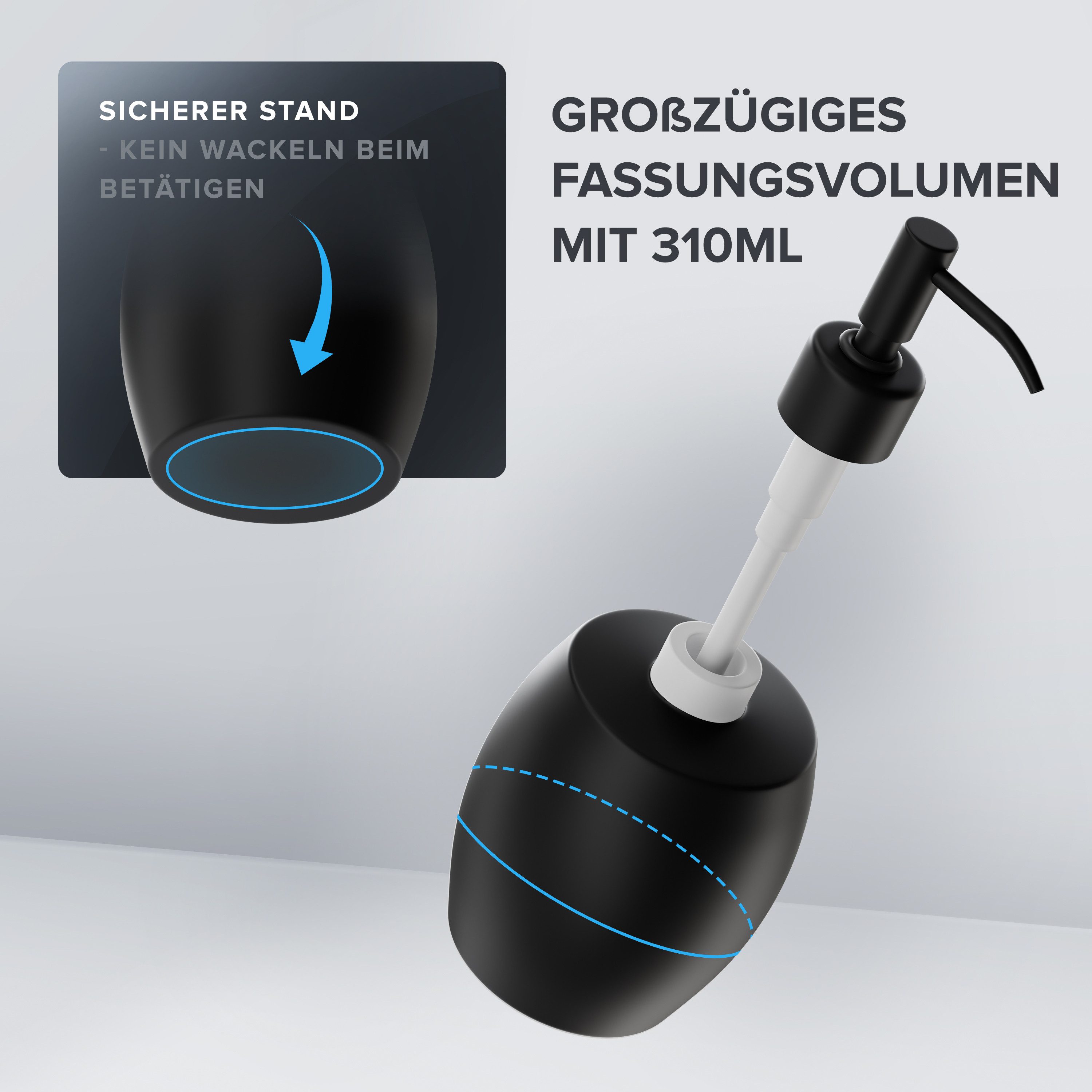 ovimar Seifenspender Hitra, (1-tlg), aus Edelstahl in Schwarz zur günstig online kaufen