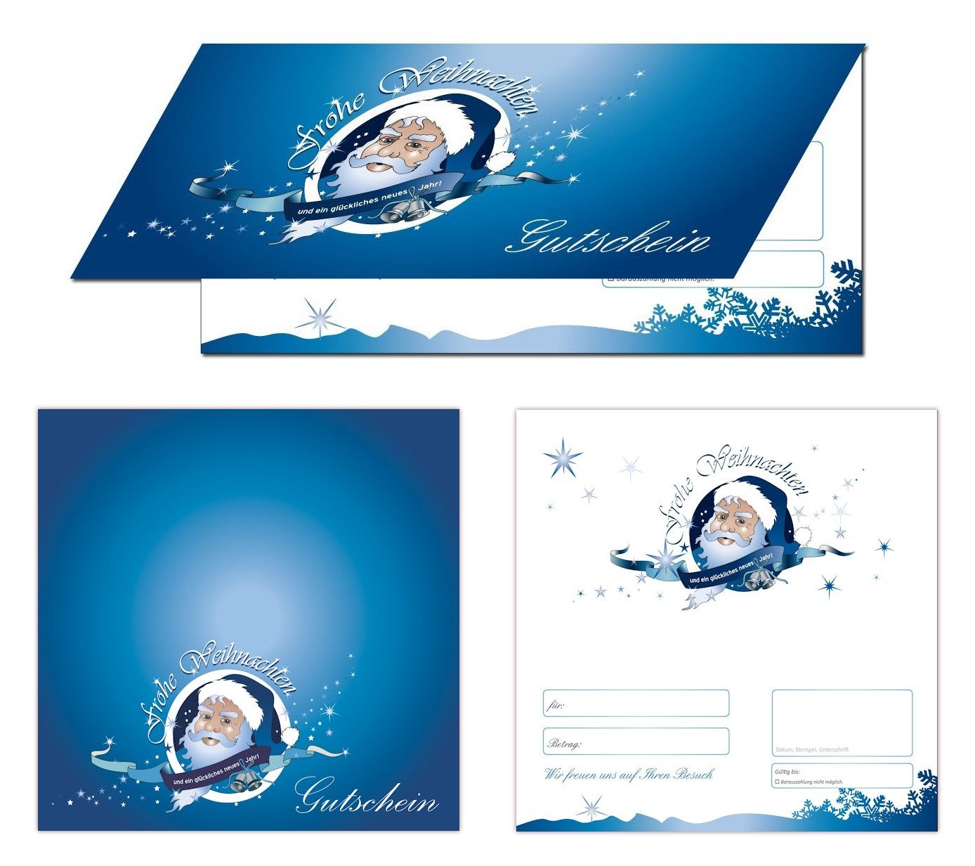 Geschenkkarte Geschenkgutscheine Premium Weihnachten 4-seitig