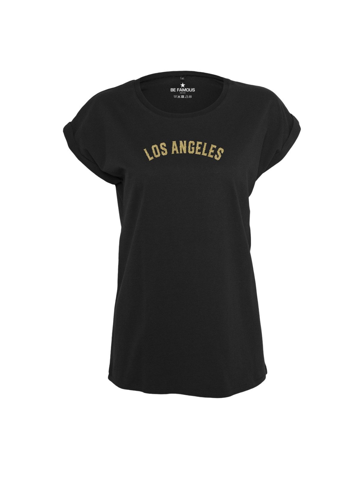 Be Famous Print-Shirt Classic Roll Up LOSANGELES (1-tlg., keine)