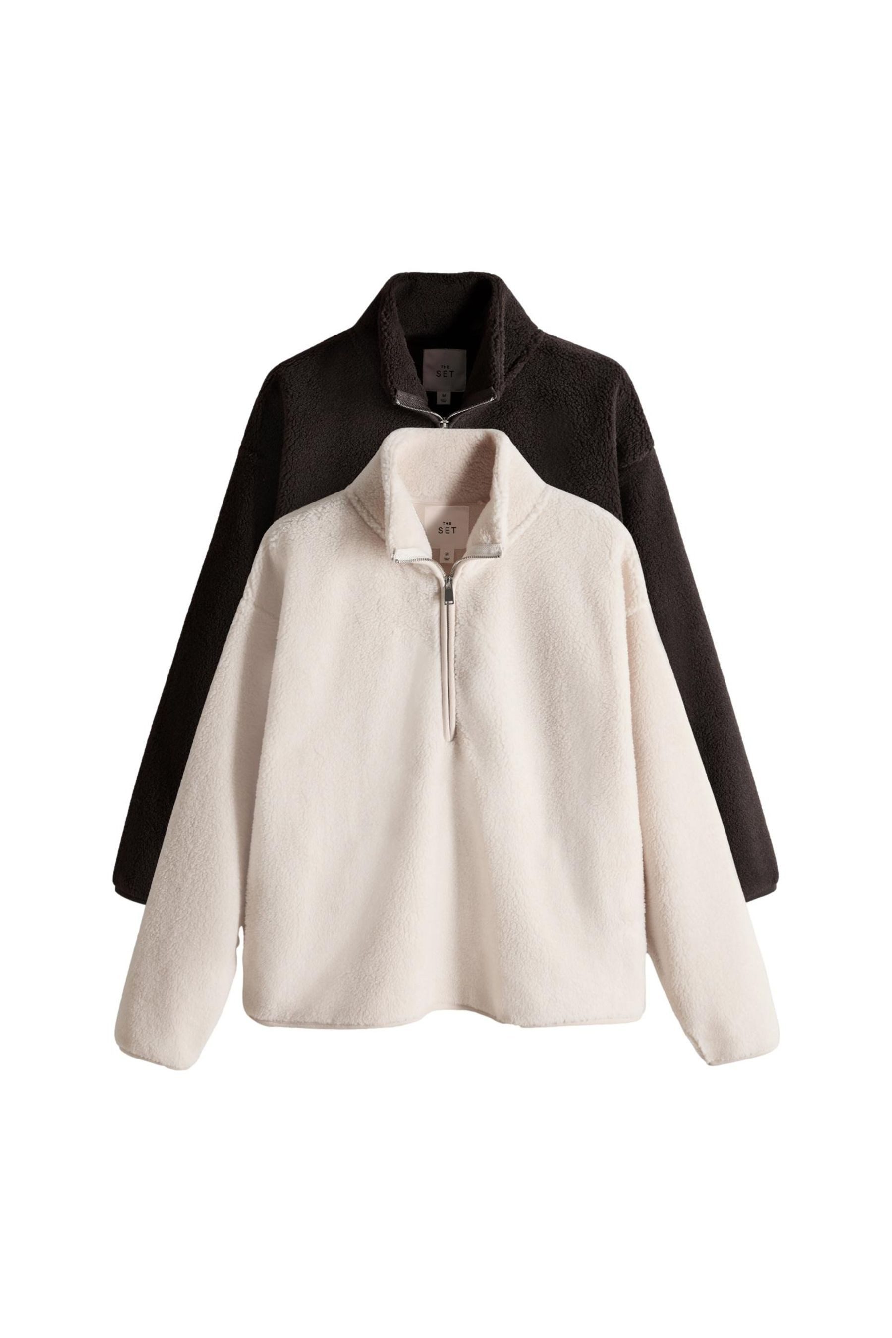 The Set Fleecepullover The Set Borg-Troyer mit Trichterkragen, 2er-Pack (2- günstig online kaufen