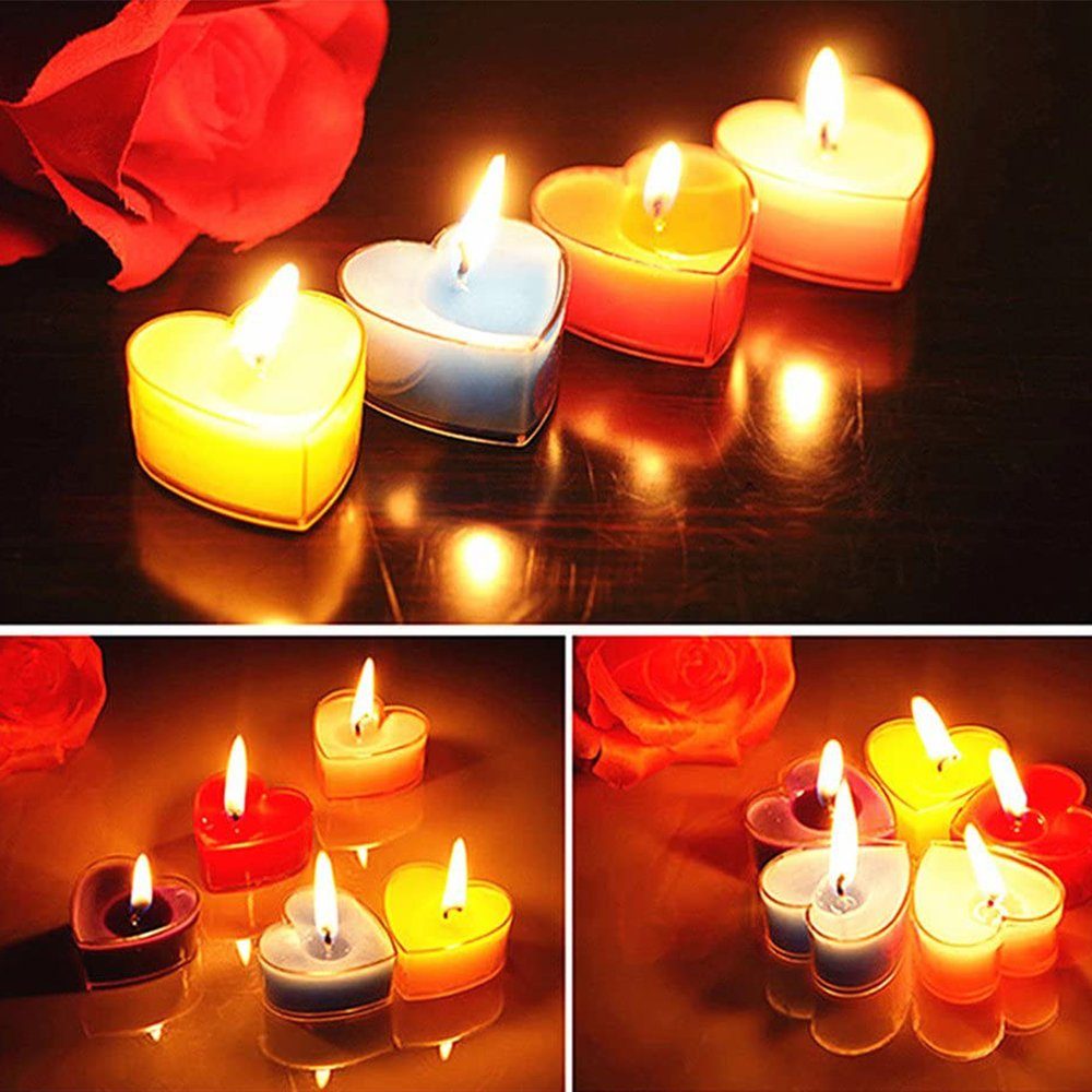 GelldG Kerzenleuchter Kerzen Romantische Herzform Teelichter, Kerzenleuchter Rauchfreie