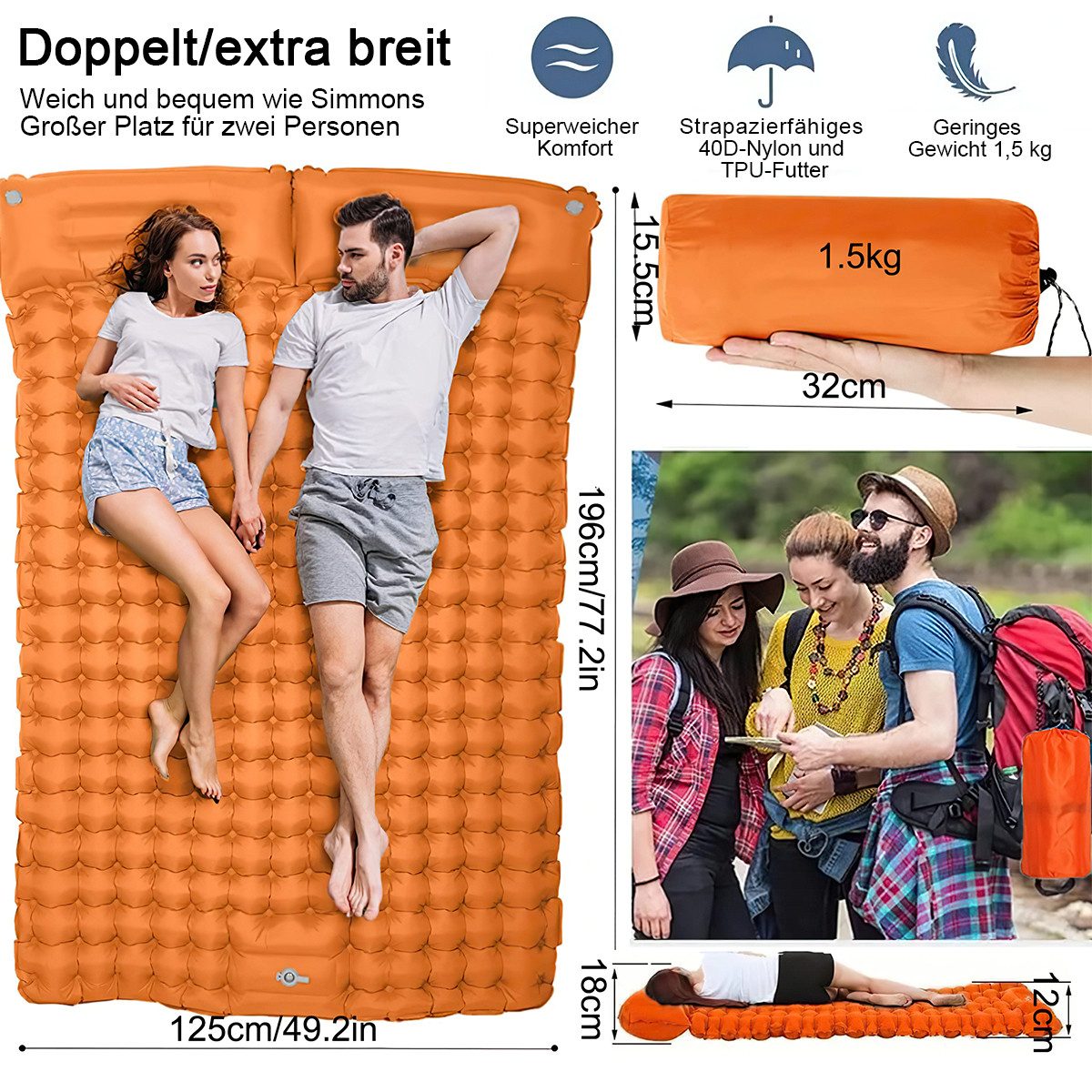 ZEUOPQ Isomatte Luftmatratze Selbstaufblasende Schlafmatten für günstig online kaufen
