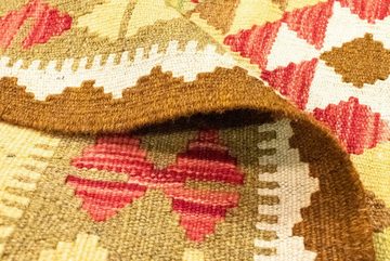 Wollteppich Kelim Afghan Teppich handgewebt braun, morgenland, rechteckig, Höhe: 4 mm, Kurzflor