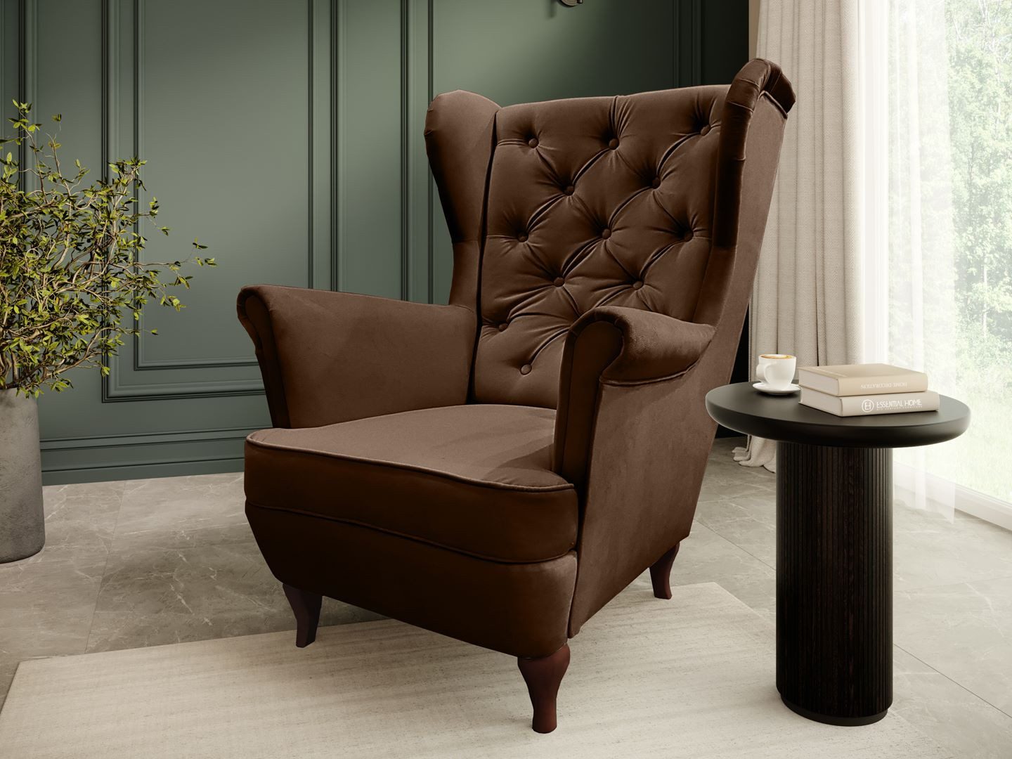 Beautysofa Ohrensessel Sessel FALCO Chesterfield Wohnzimmersessel Fernsehse günstig online kaufen