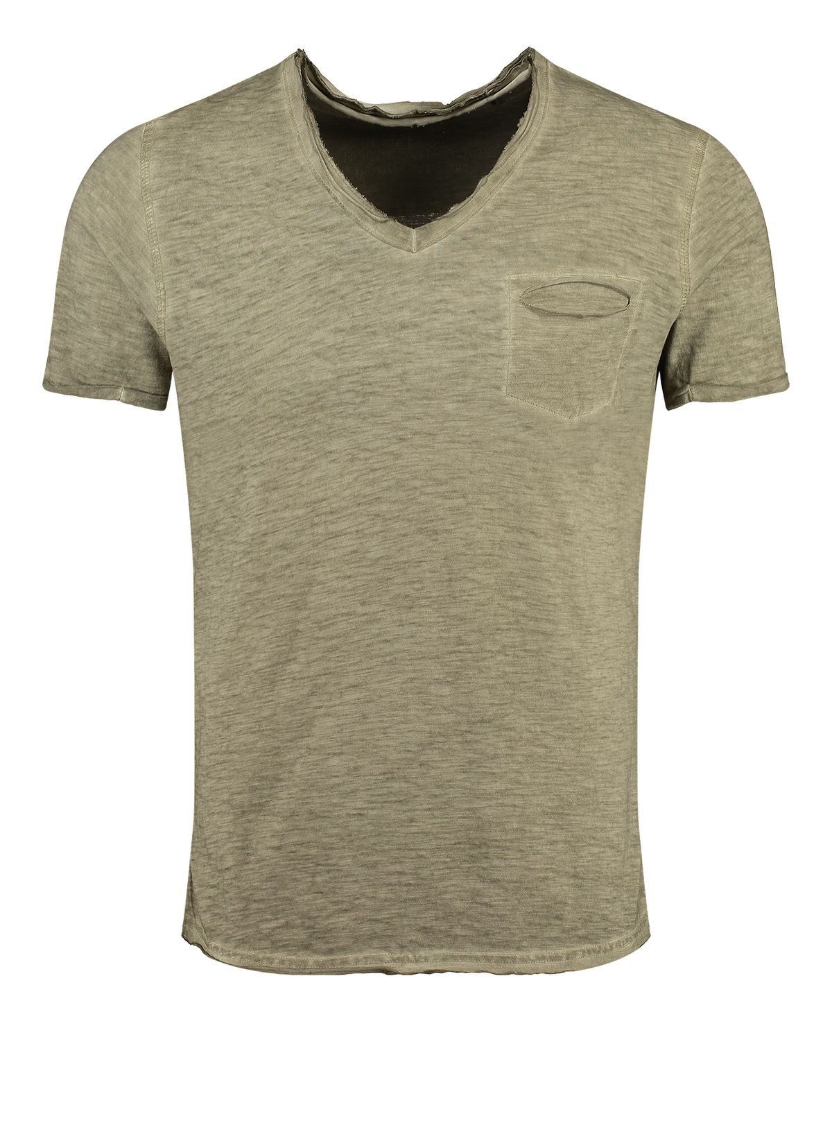 Key Largo T-Shirt Soda vintage Look uni Basic T00619 V-Ausschnitt unifarben kurzarm slim fit