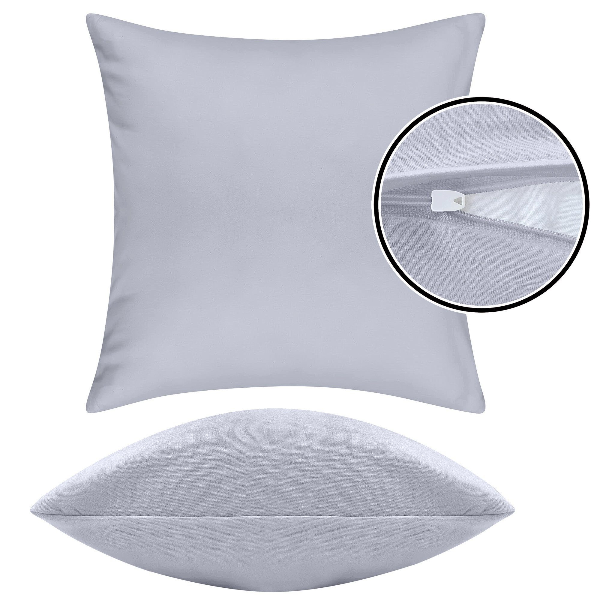 Pataya Kissenbezug 100% Baumwolle, weiche Kopfkissenbezug, Kissenhülle, Kissenbezüge, (2 Stück), Weich und Atmungsaktiv, Jersey, 140 g/m² – Bild 4 von 5