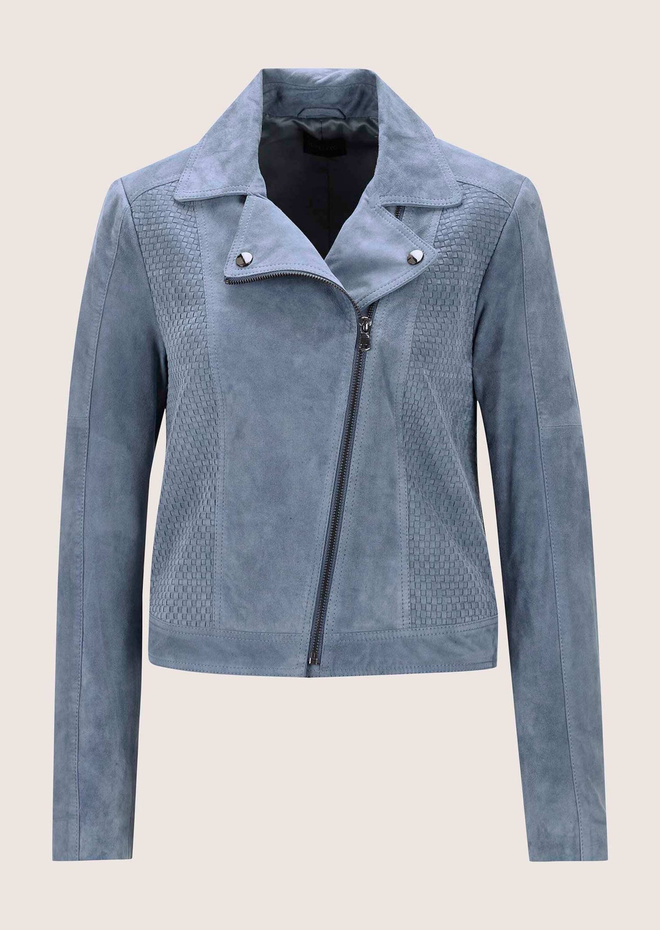 MADELEINE Lederjacke Kurze Bikerjacke aus softem Ziegenvelours – Bild 5 von 5