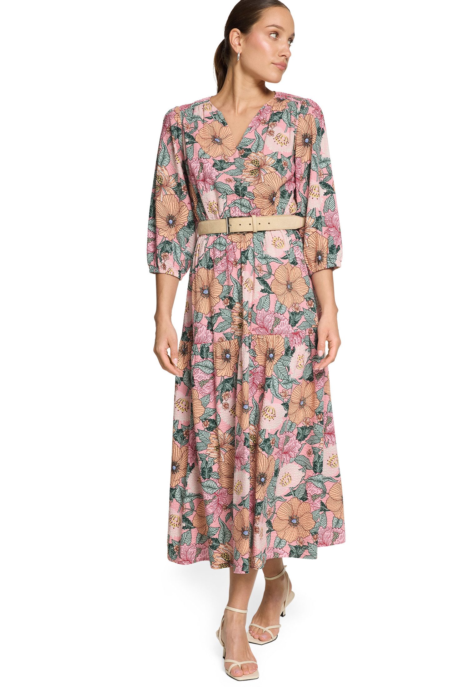 Zero Maxikleid Damen mit Blumenprint Gürtel günstig online kaufen