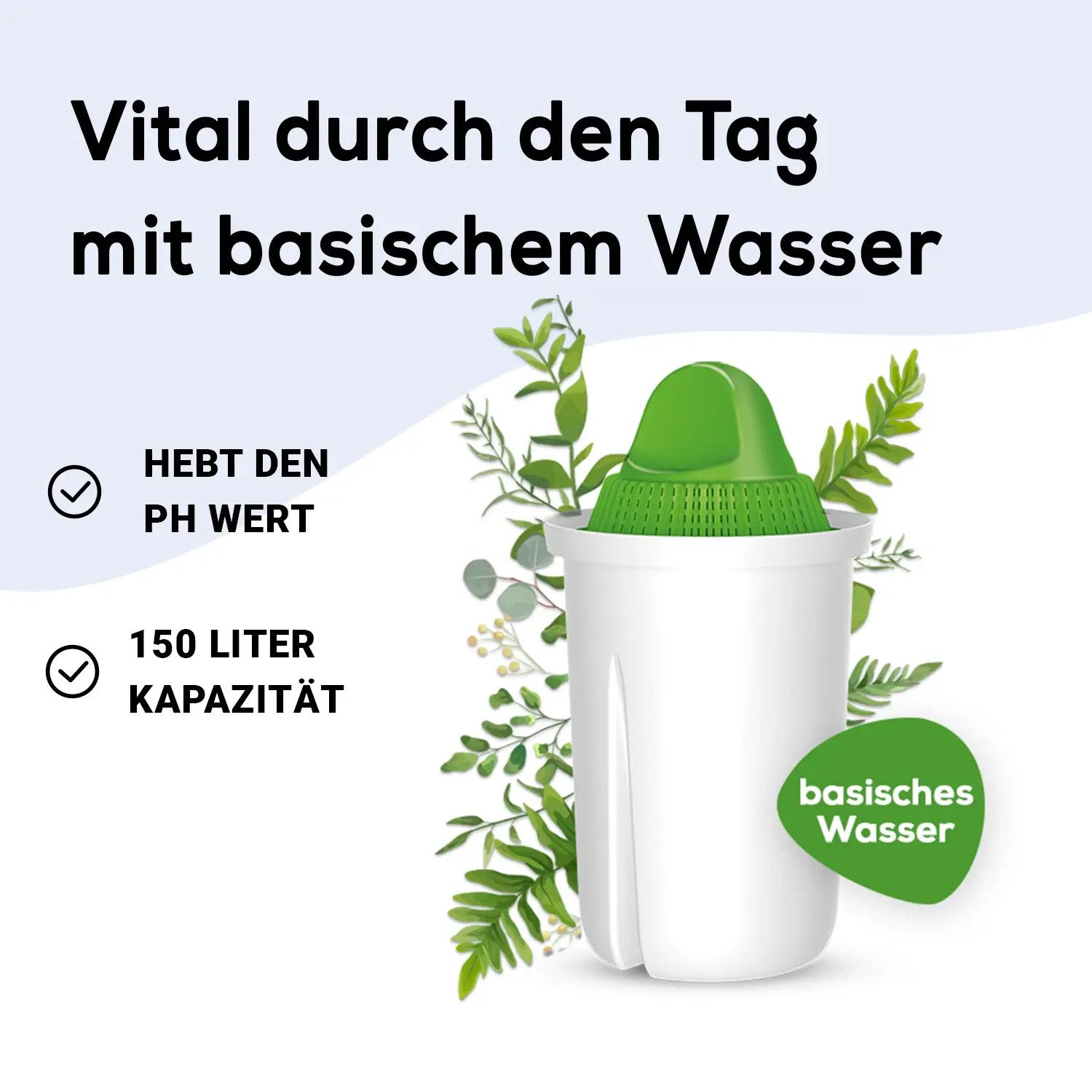 PerloPur Kalk- und Wasserfilter Classic Filterkartuschen Alkaline Pack 6 für bsisches Wasser