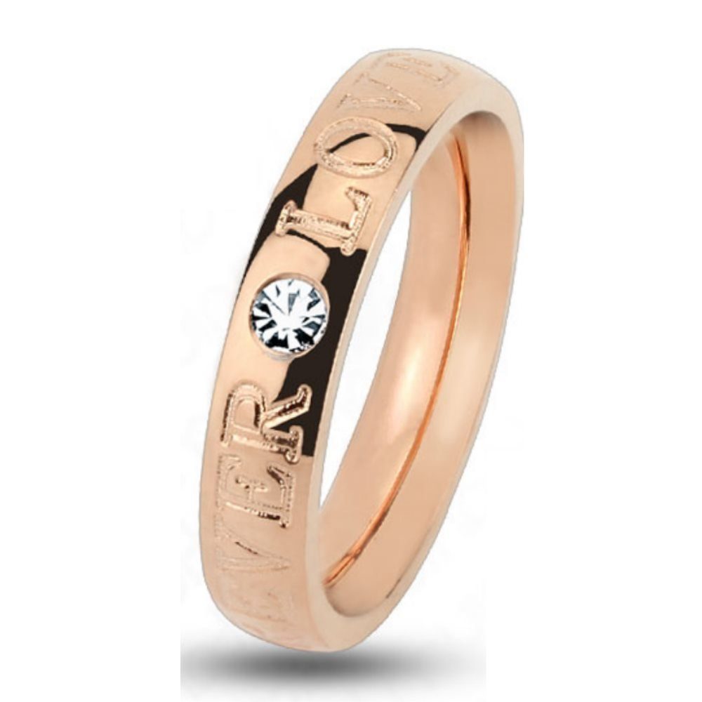 BUNGSA Fingerring Ring Paare Forever Love Rosegold aus Titan Unisex (Ring, 1-tlg), Damen Herren