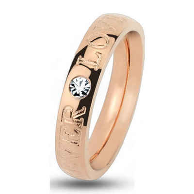 BUNGSA Partnerring Ring Paare Forever Love Rosegold aus Titan Unisex (Ring, 1-tlg), Damen Herren