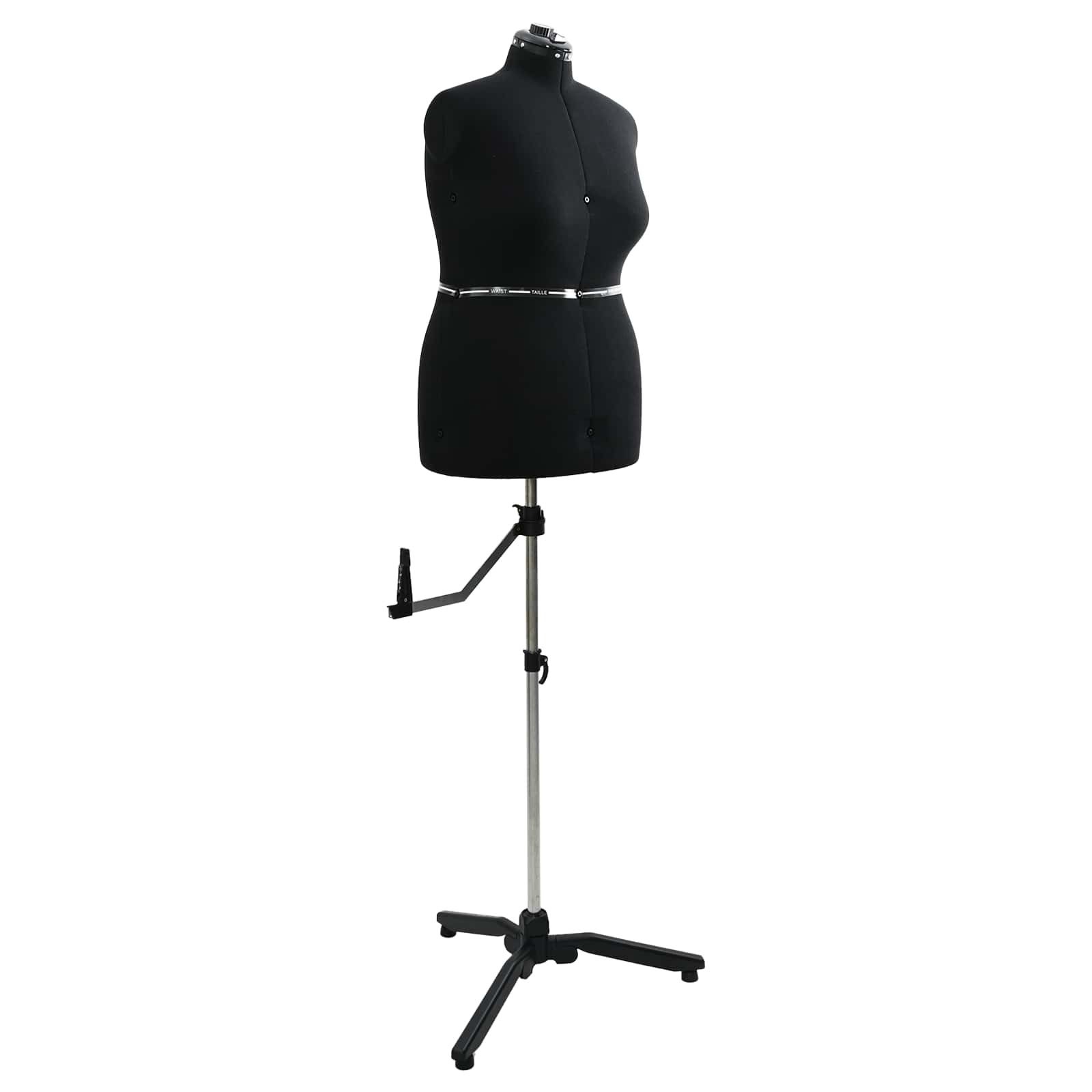 vidaXL Schneiderpuppe Verstellbare Kleiderform für Damen Schwarz L Samt