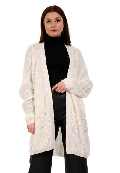 YC Fashion & Style Cardigan Oversize Cardigan Strickjacke Basic-Form verschlusslos Plus Size (1-tlg) casual, mit langen Ärmeln