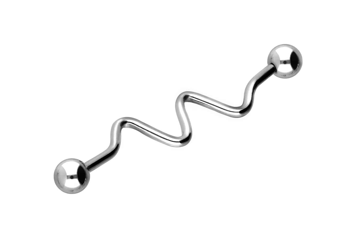 PIERCINGLINE Brustwarzenpiercing Chirurgenstahl Industrial Ohrpiercing SINUSKURVE (Barbells, 1-tlg)