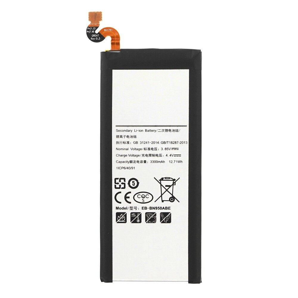 EB-BN950ABE Akku für Samsung Galaxy Note 8 wie Original 4000mAh Ersatz Handy-Akku (1 St)