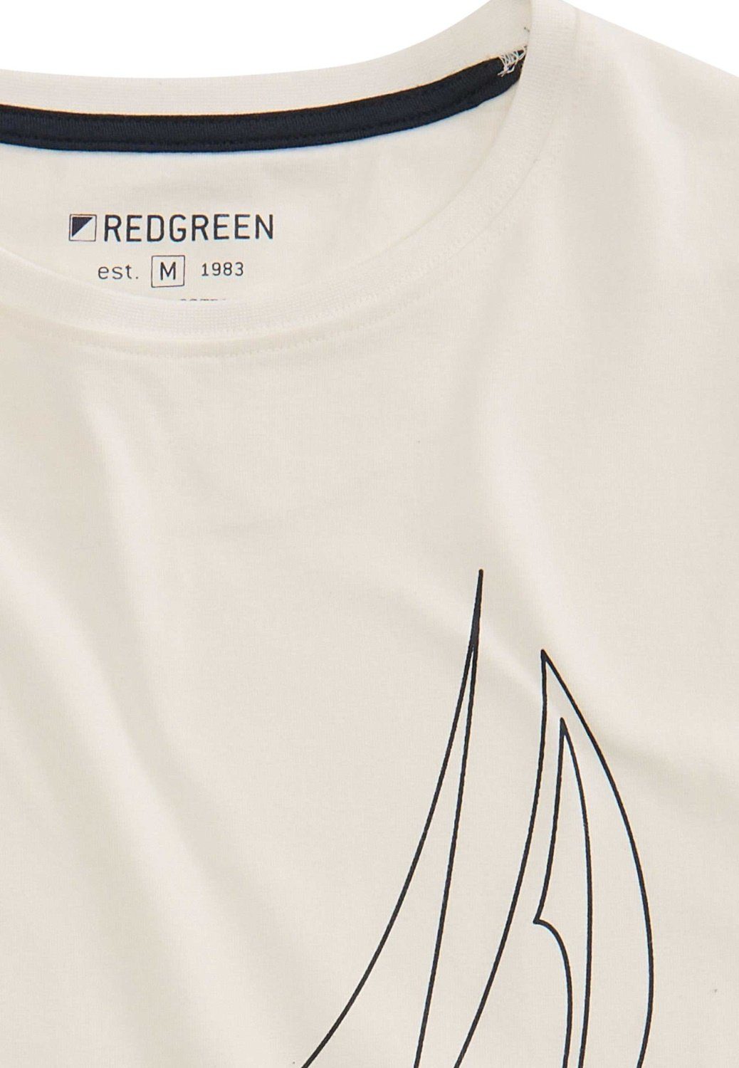 REDGREEN Print-Shirt mit Segelboot Print cremeweiß Chet