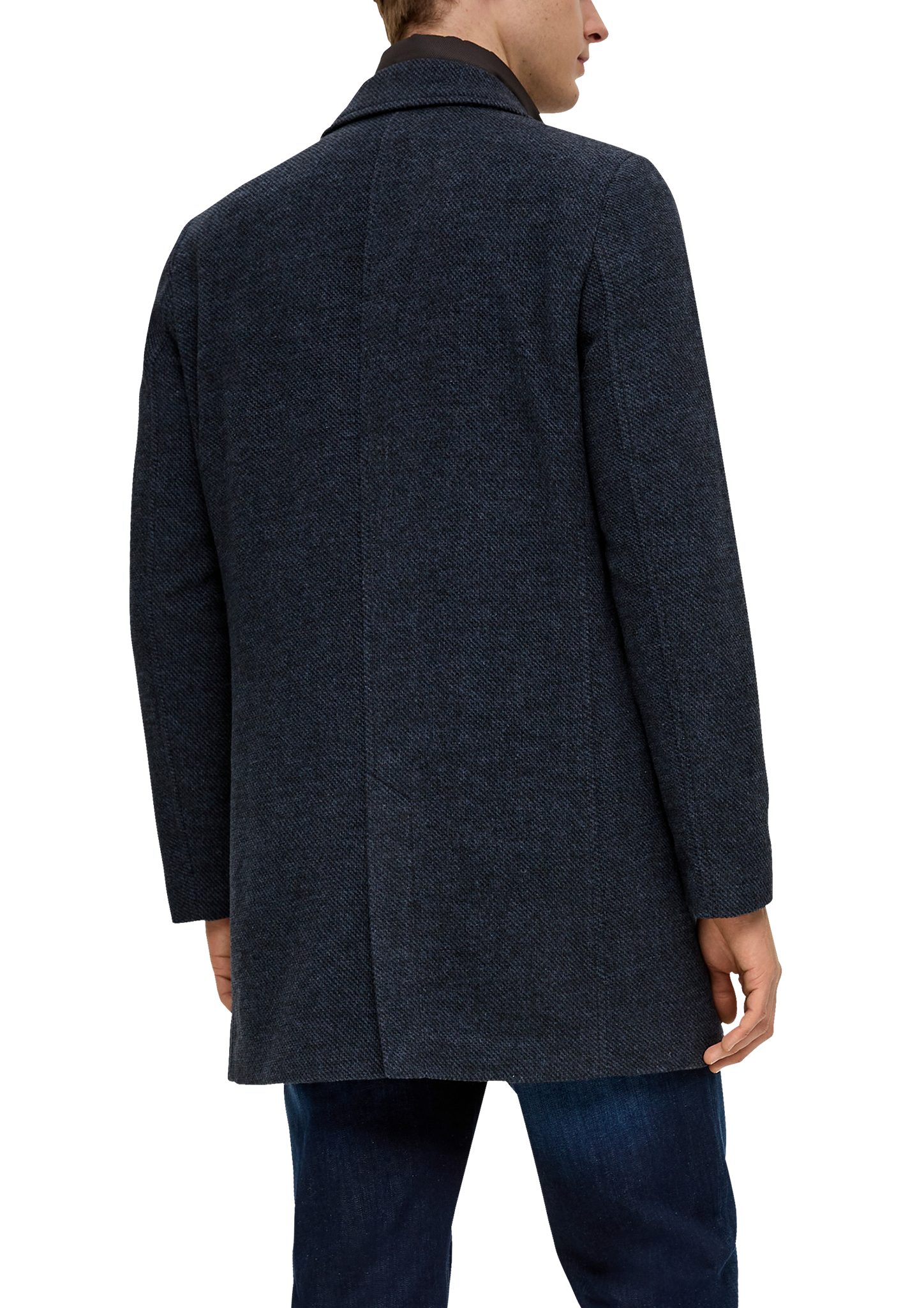 Tweed-Mantel mit herausnehmbarem herausnehmbares Langmantel navy Insert Futter s.Oliver