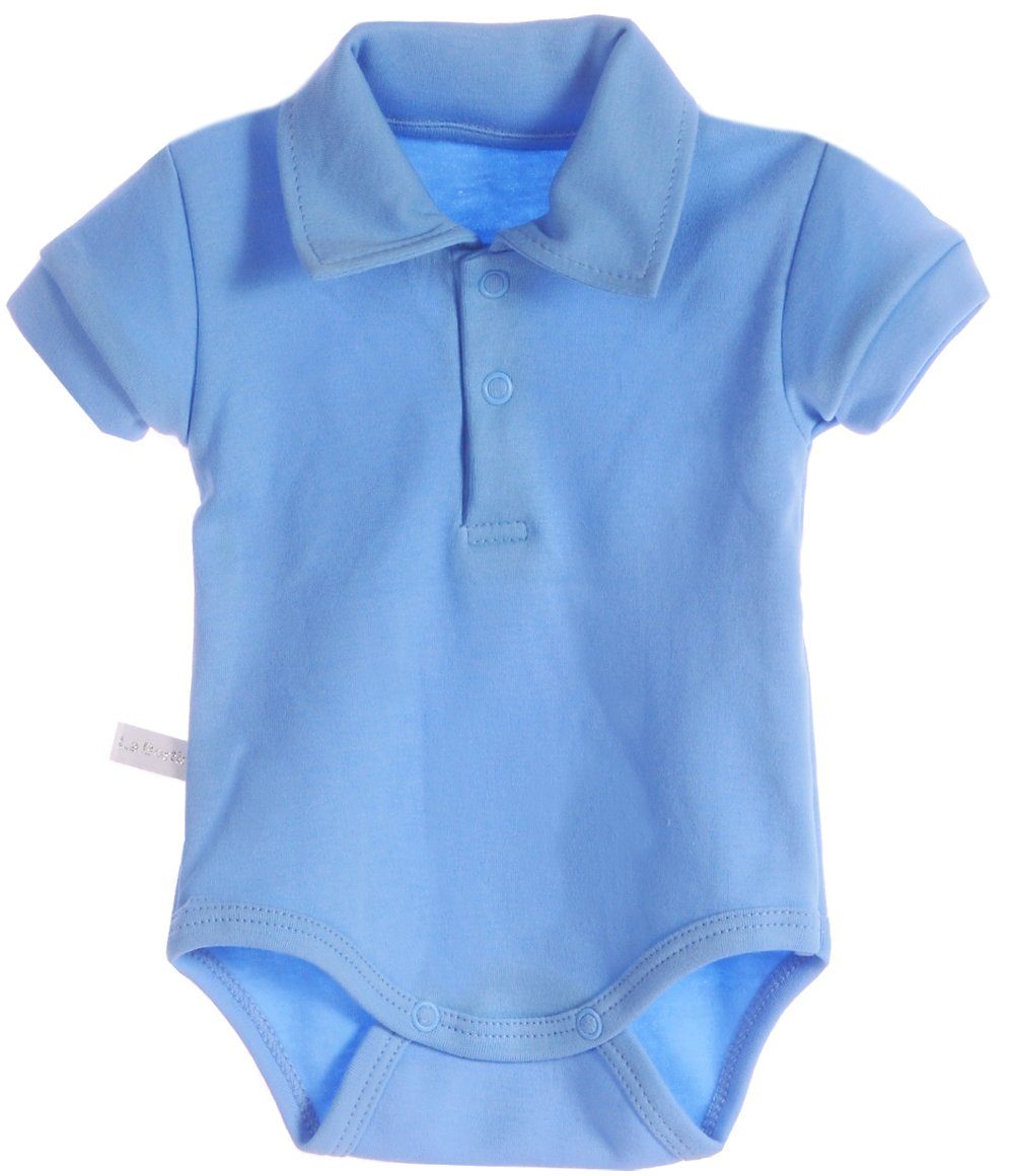 Body Baby Kurzarmbody mit Polokragen in Blau
