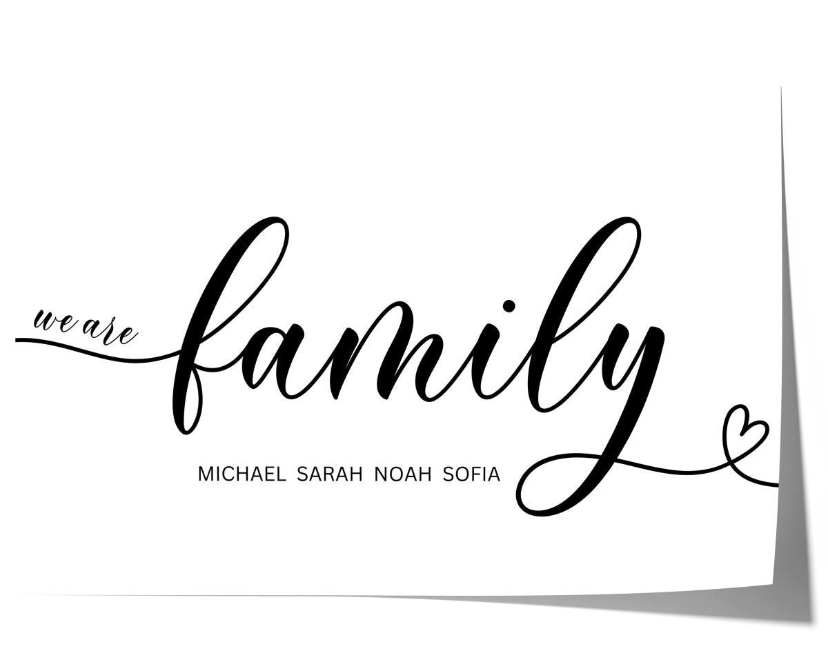 JUSTGOODMOOD Poster Familienposter personalisiert mit Namen Family Schriftzug Geschenk für, (1 St)