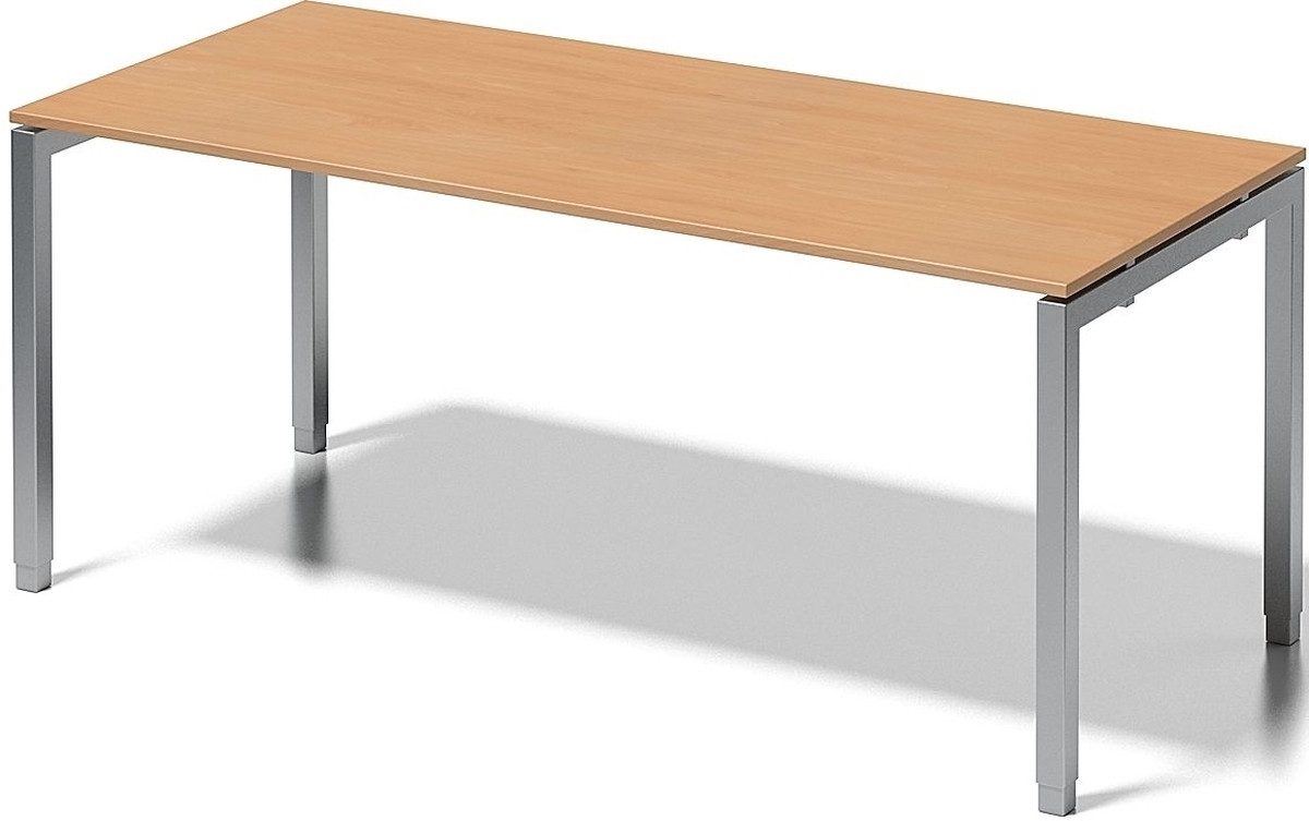 Bisley Schreibtisch Schreibtisch Cito BxTxH 180x80x65-85cm buche Gestell silber