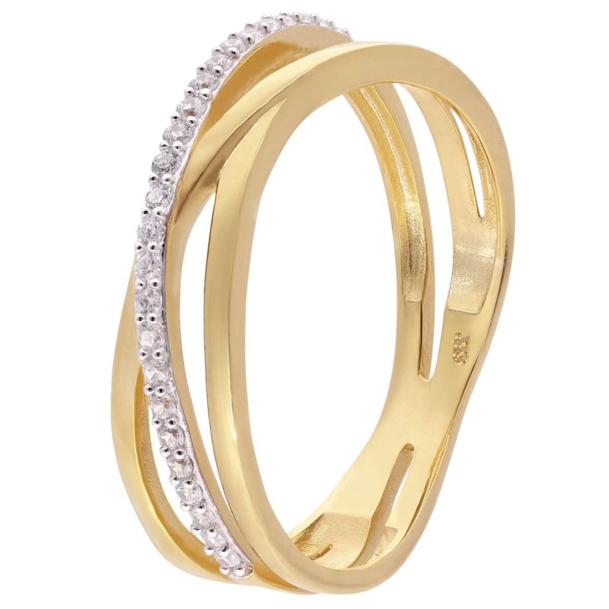 trendor Goldring 68452, Damenring Gold 333/8K Zirkonia-Ring