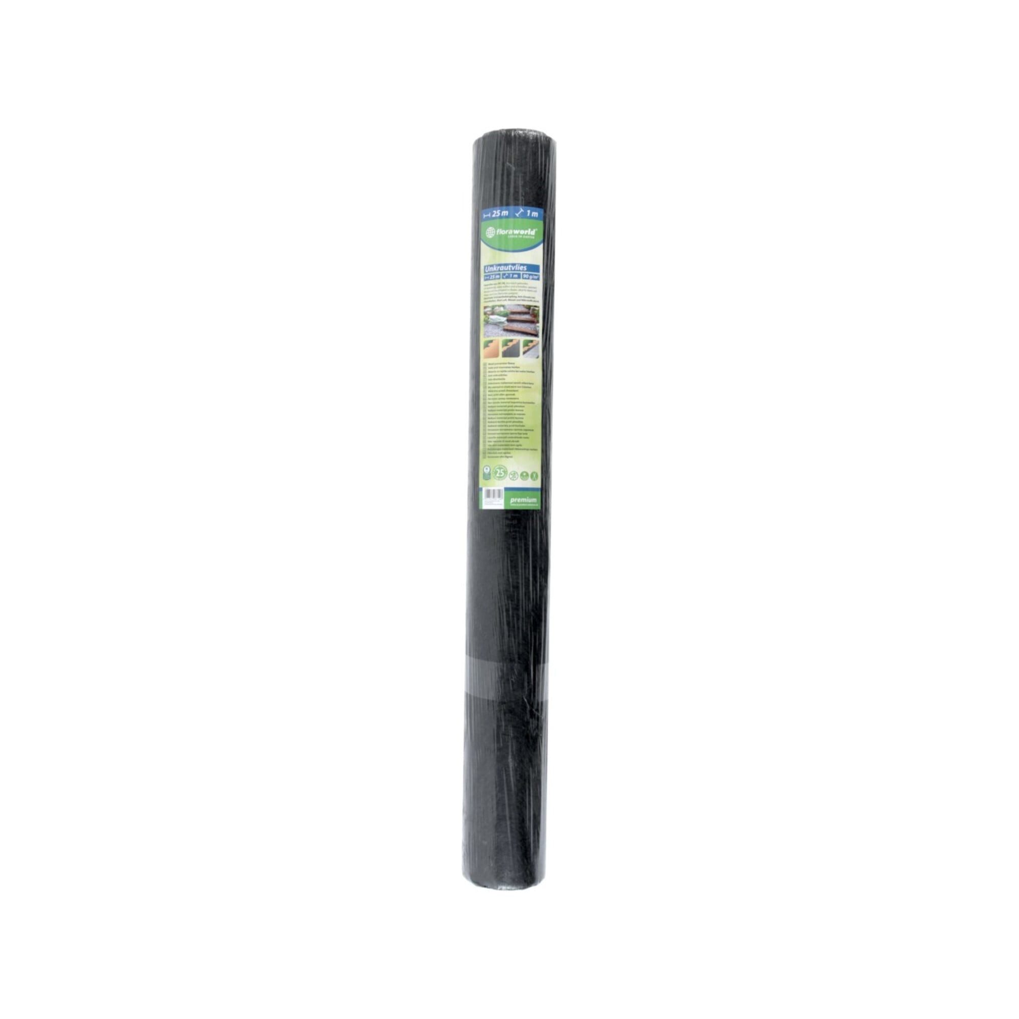 Floraworld Gartenpflege-Set floraworld Unkrautvlies 1x25m 90g/qm dunkelgrau, Rolle