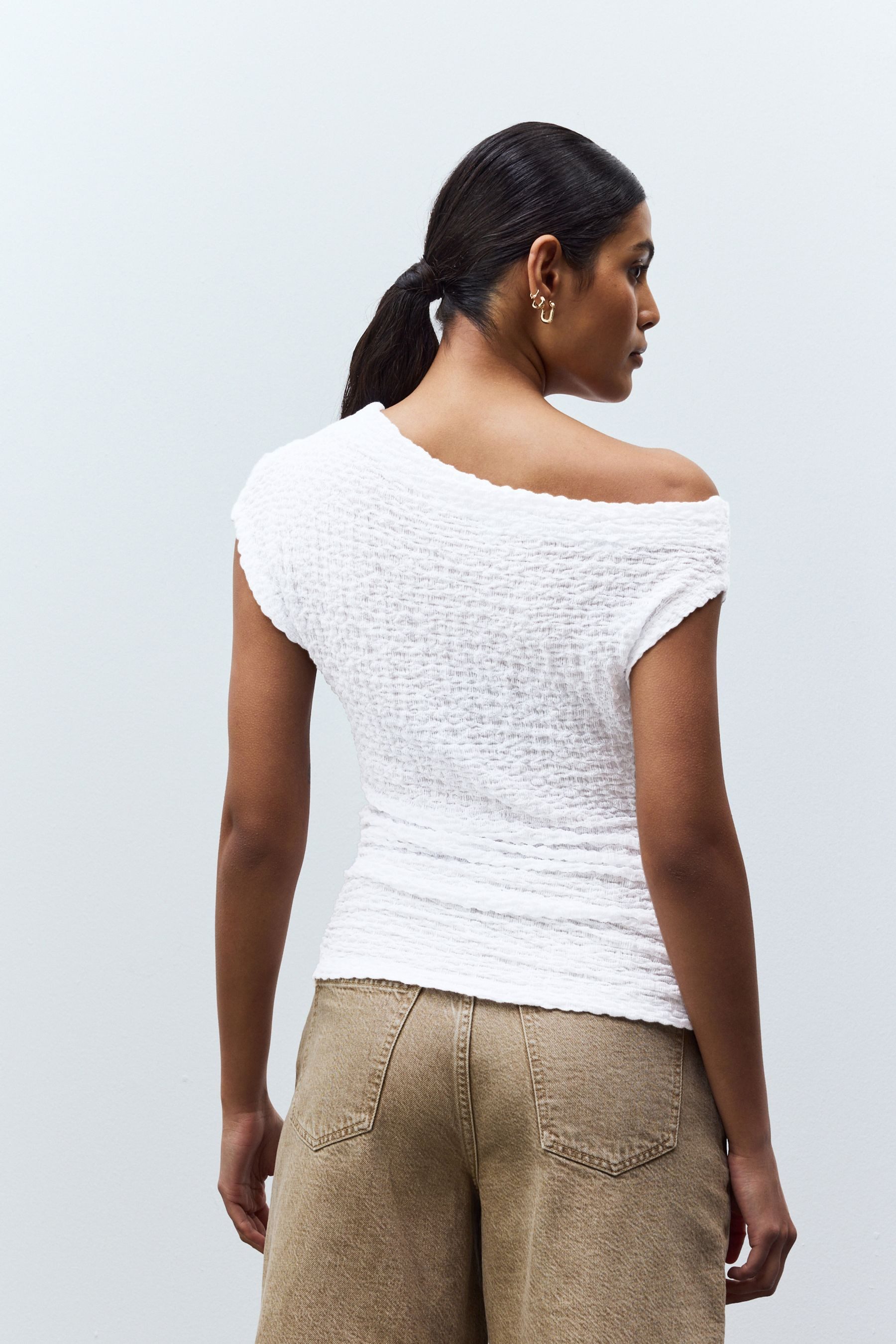 Next One-Shoulder-Top Schulterfreies strukturiertes Oberteil (1-tlg) günstig online kaufen