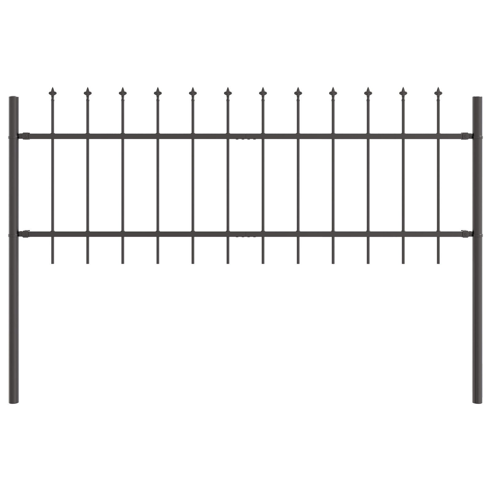 vidaXL Gartenzaun Gartenzaun mit Speerspitzen Grau günstig online kaufen