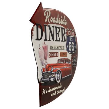 Moritz Metallschild Diner USA Route 66 US Milchshake Amerika, Blechschild 54 x 54 cm Retro Vintage Wand Schild Küche