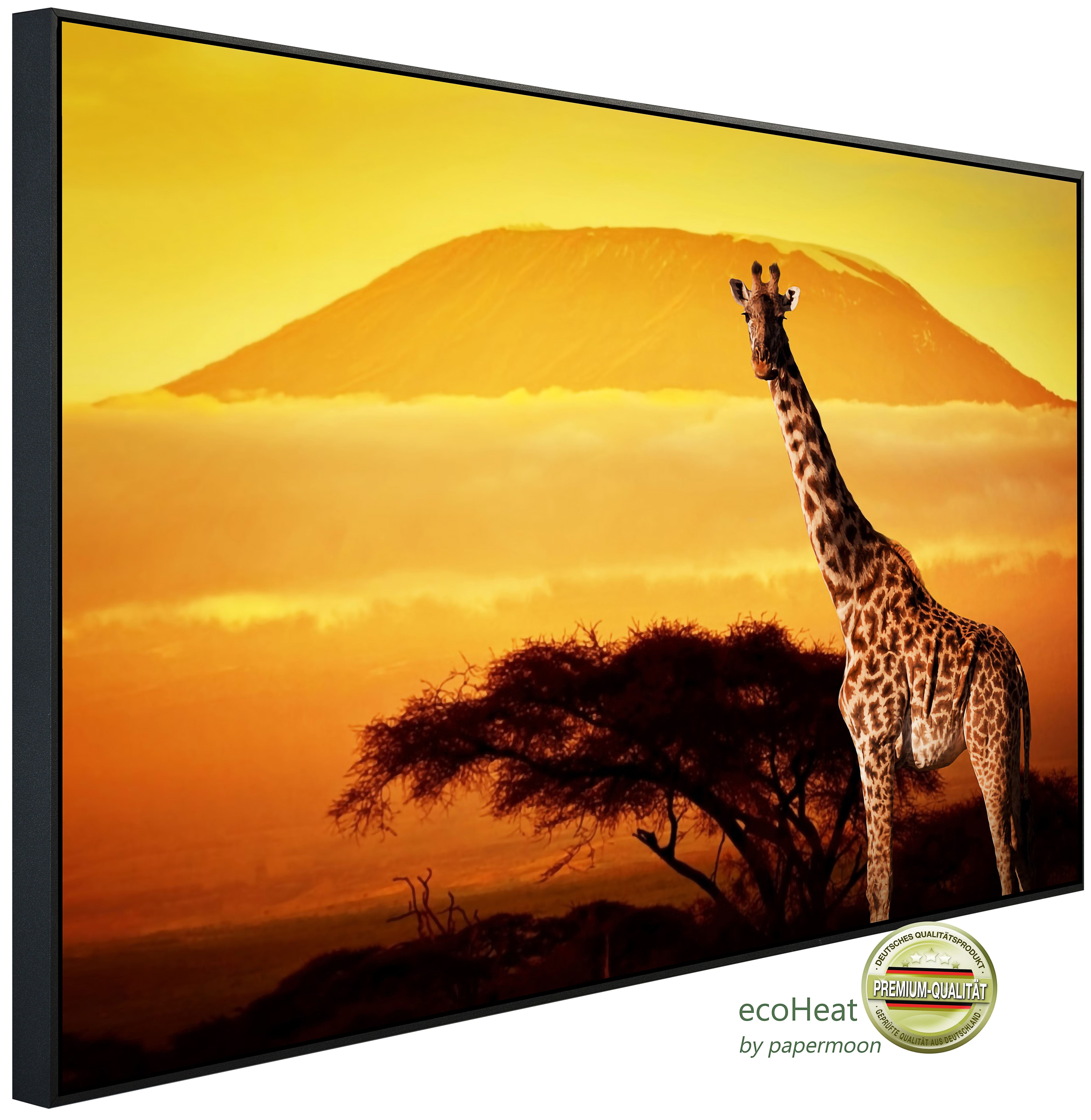 Papermoon Infrarotheizung INFRAROT-BILD-HEIZUNG, Giraffe von Kilimanjaro, TÜV-Rheinland/GS zertifiziert, angenehme Strahlungswärme