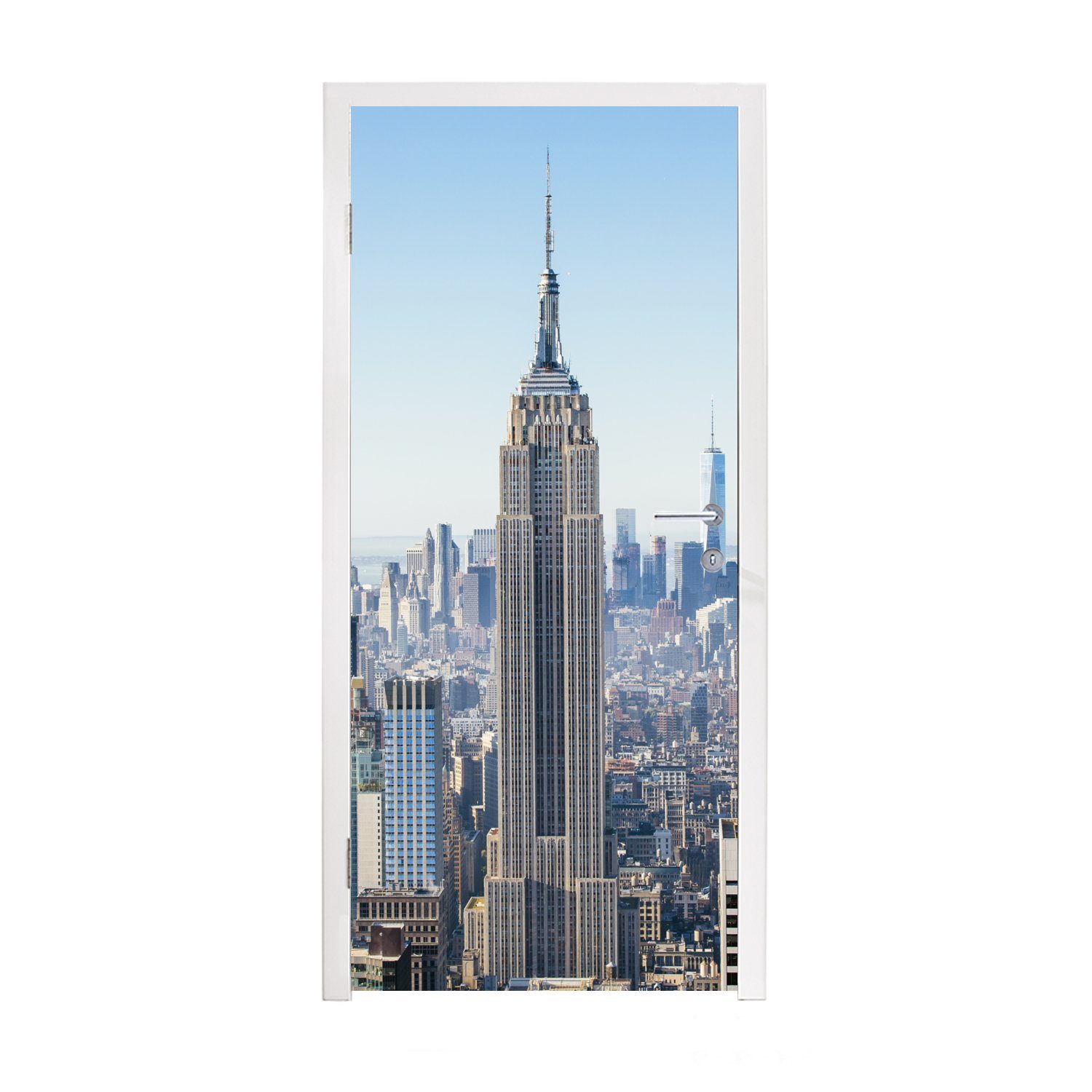 MuchoWow Türtapete New Yorker Skyline mit dem Empire State Building, Matt, bedruckt, (1 St), Fototapete für Tür, Türaufkleber, 75x205 cm