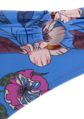 s.Oliver Bikini-Hose Maya mit floralem Design und Umschlagbund