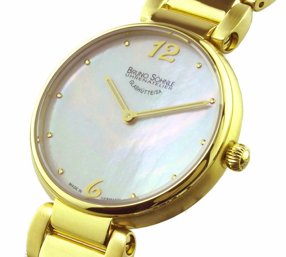 BRUNO SÖHNLE Quarzuhr 17-33185-950 Salerno Damen Uhr Saphirglas Salerno, Glasboden