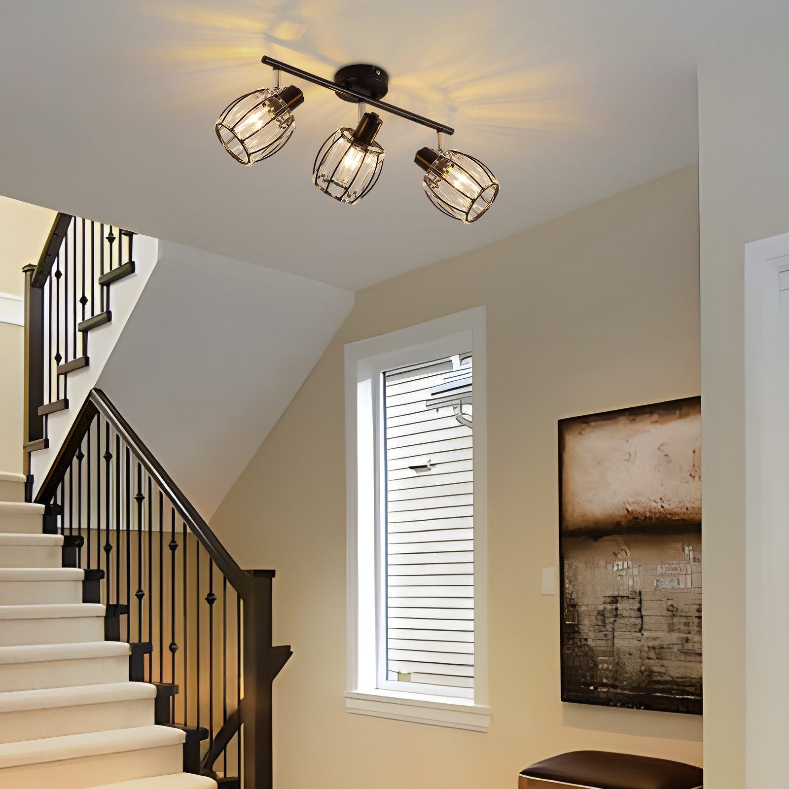 Nettlife Deckenstrahler Kristall Vintage Industrial Deckenspot Schwarz E14 günstig online kaufen