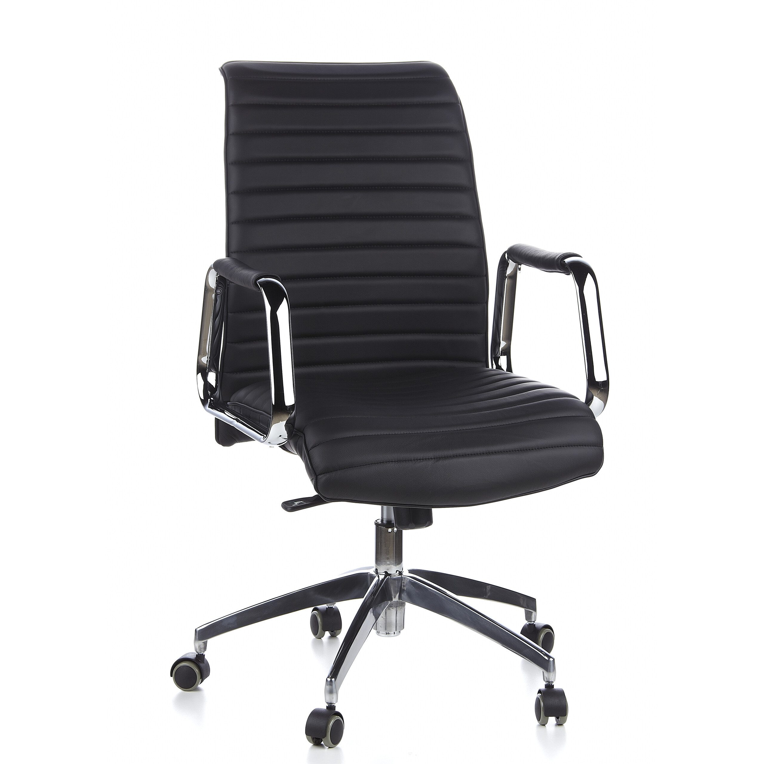 hjh OFFICE Chefsessel Profi Chefsessel ASPERA 10 Leder mit Armlehnen, Drehstuhl Bürostuhl ergonomisch