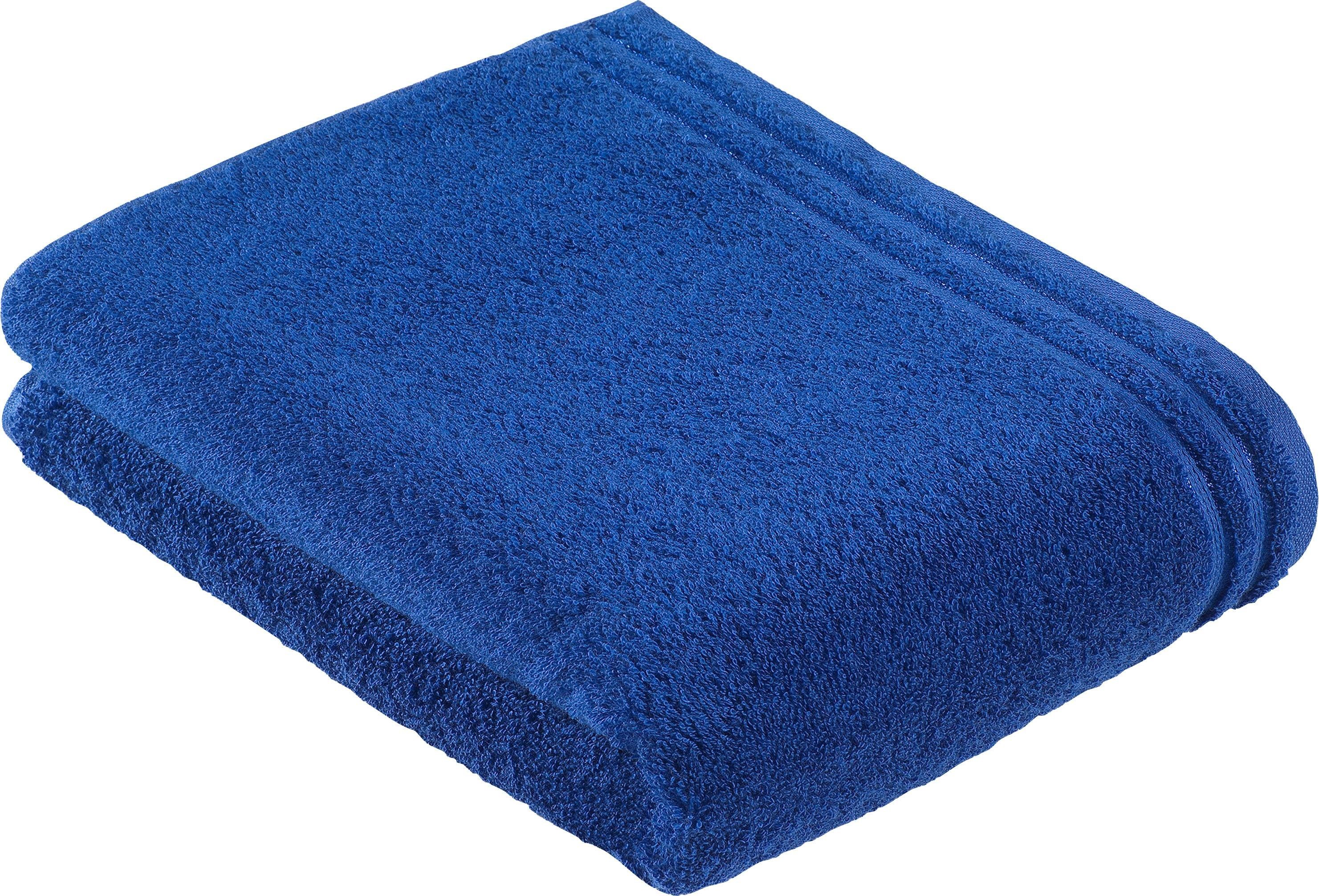 Vossen Handtuch Calypso Feeling, Walkfrottee (1-St), mit schmaler Bordüre aus 100% Baumwolle, Vegan, einfarbig reflex blue