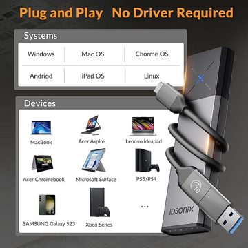 WD Externe 512GB SSD, externe SSD (500) M.2" 7300 MB/S Lesegeschwindigkeit, 6600 MB/S Schreibgeschwindigkeit, Windows-, Mac OS, Linux, Android-Systemen sowie PS4 / PS5 und Xbox