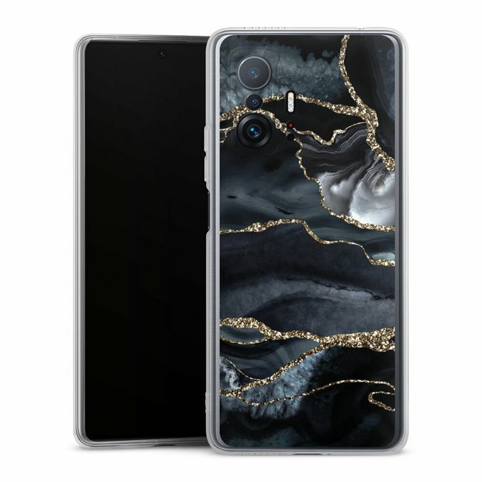 DeinDesign Handyhülle Glitzer Look Marmor Trends Dark marble gold Glitter look Xiaomi 11T 5G Silikon Hülle Bumper Case Handy Schutzhülle