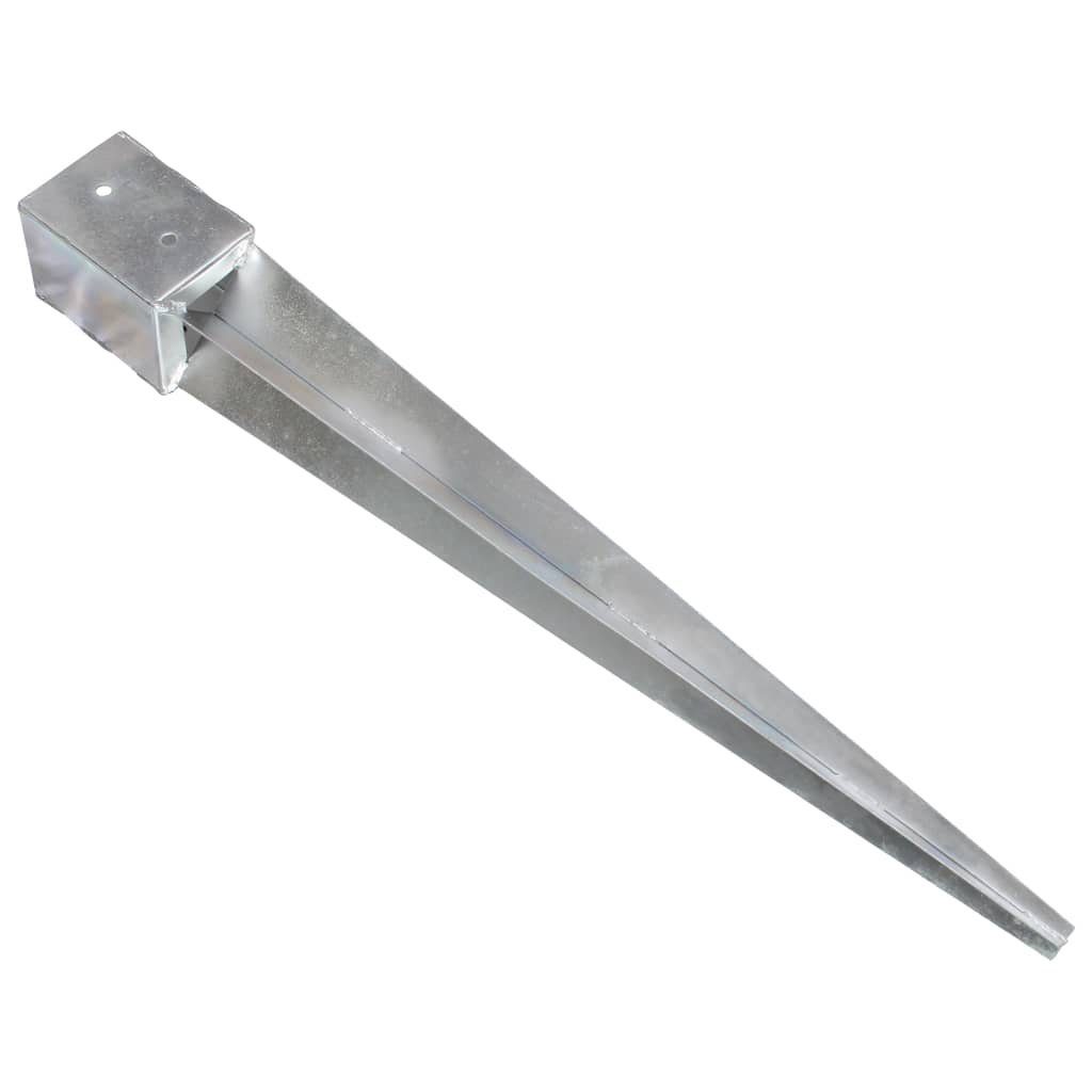 H-Pfostenanker 10×10×91 Stahl, Stk. Erdspieße (6-St) 6 vidaXL Silbern Verzinkter cm