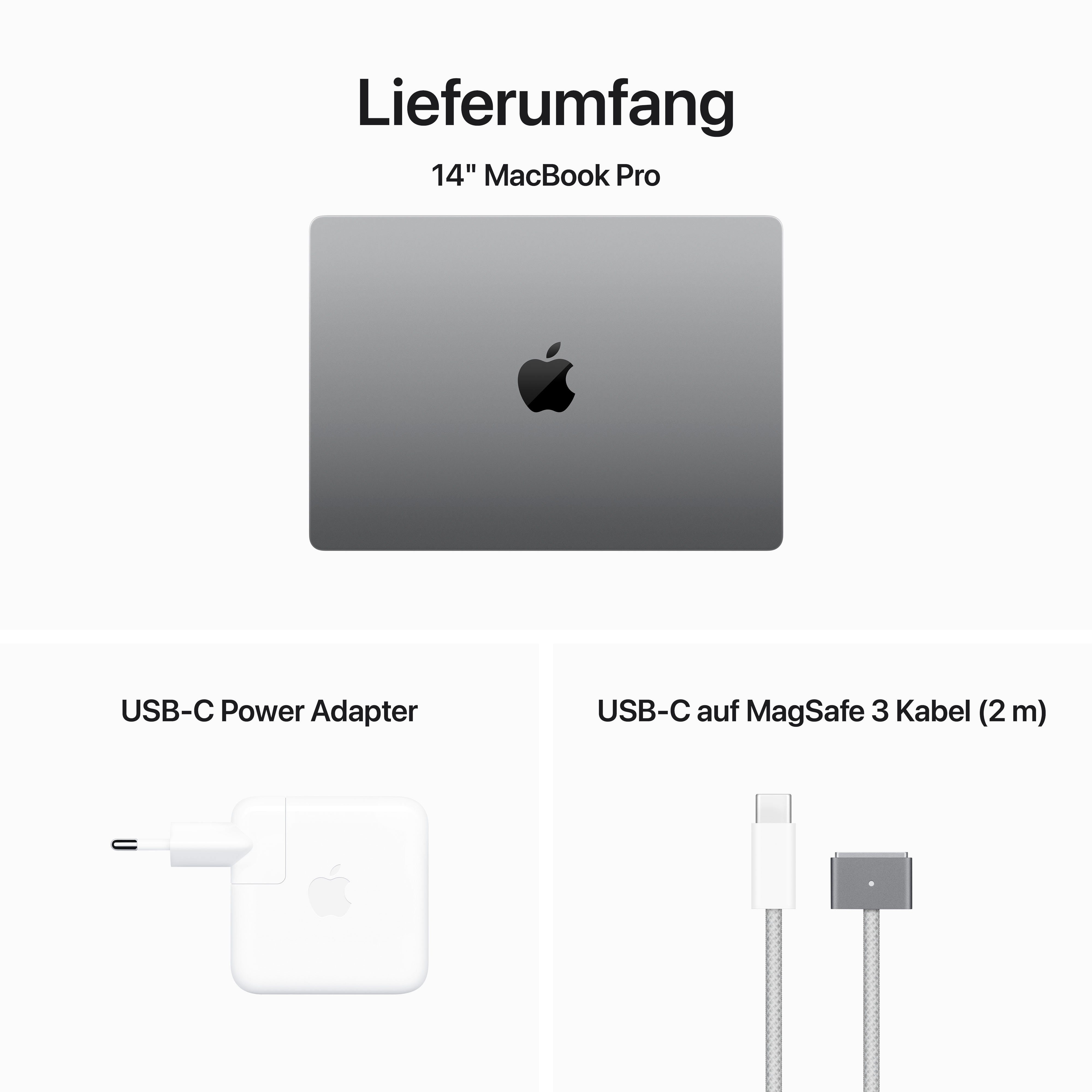 512 Apple MacBook 10-Core Pro GB M3, GPU, (35,97 Notebook Zoll, SSD) 14'' Apple cm/14,2 Grau Space