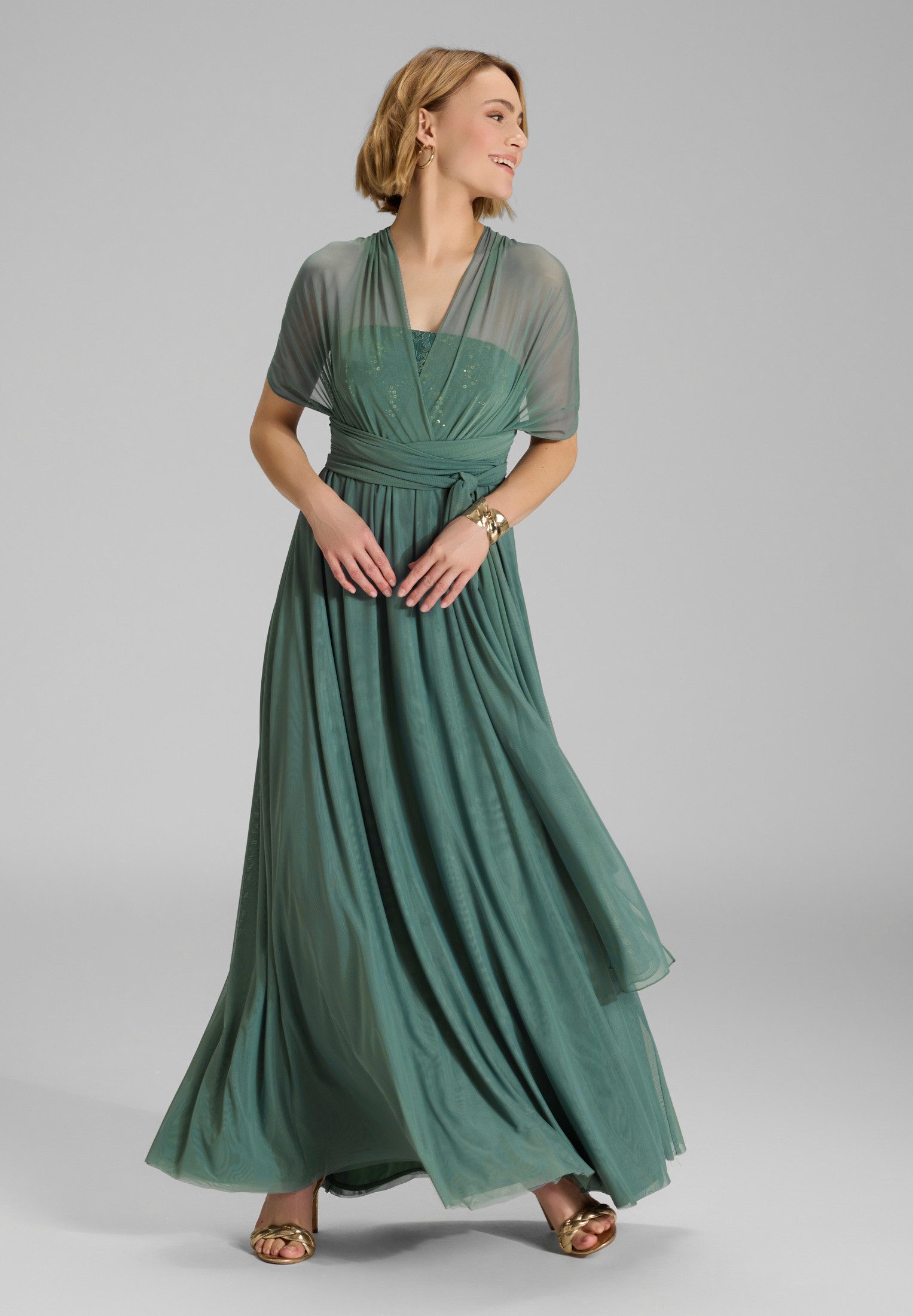 SWING Abendkleid Figurbetonte Passform mit fließendem günstig online kaufen