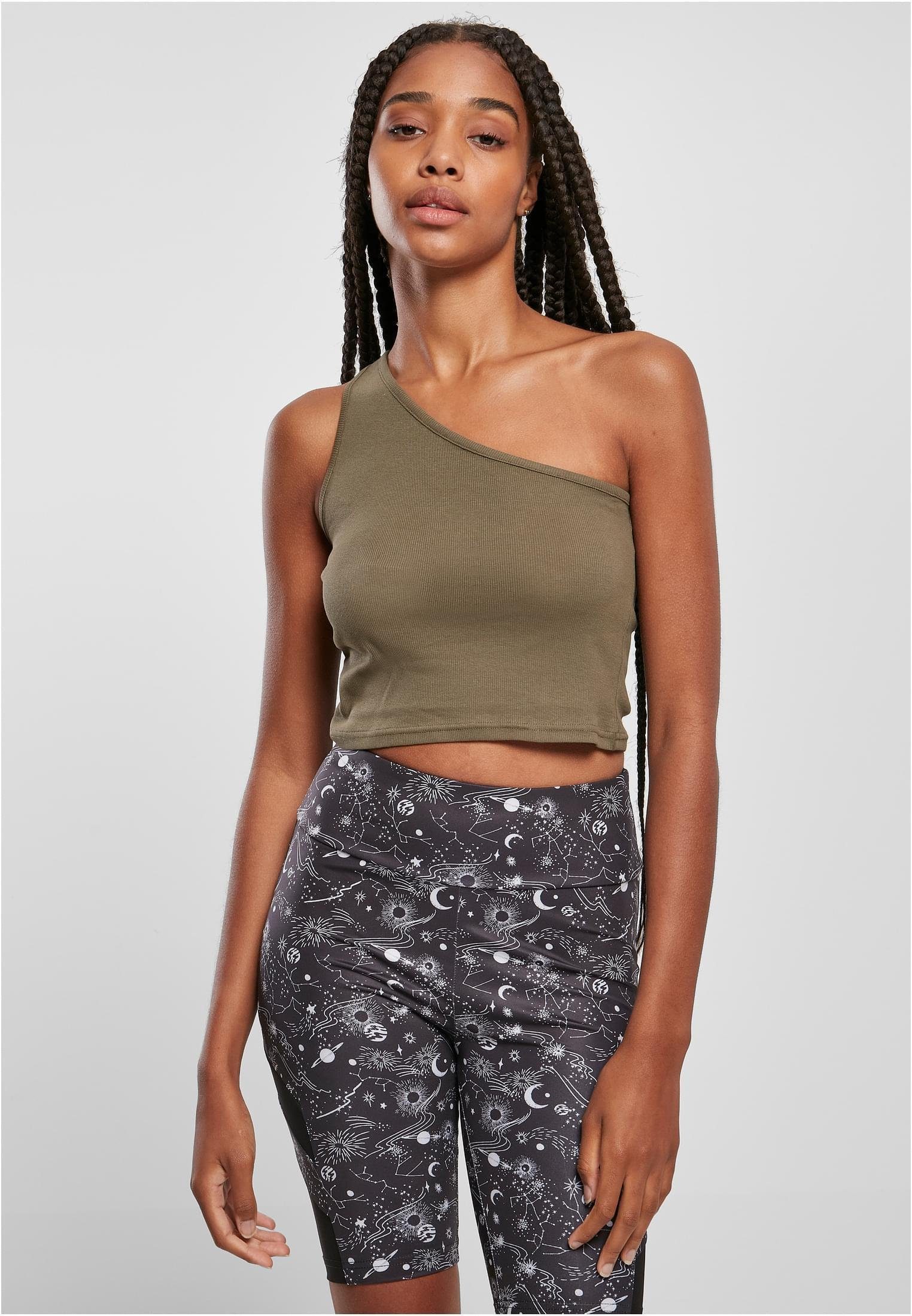 URBAN CLASSICS Tanktop Ladies Cropped Asymmetric günstig online kaufen