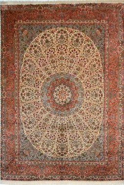 Seidenteppich Kashan 12287, Kayoom, rechteckig, Höhe: 10 mm, Einzelstück mit Zertifikat, Wohnzimmer
