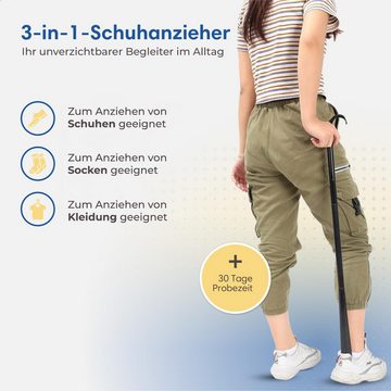 Caterize Schuhlöffel Extra lang - 3-in-1 Schuhanzieher, Anziehhilfe & Sockenanziehhilfe (1-tlg)