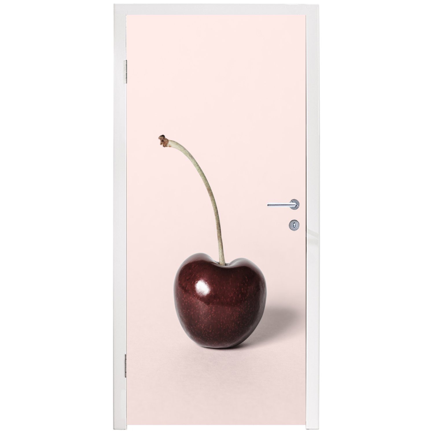 Matt, Tür, St), Stilleben, - Türaufkleber, Obst Kirsche bedruckt, cm - - für MuchoWow Türtapete 75x205 (1 Rot Fototapete