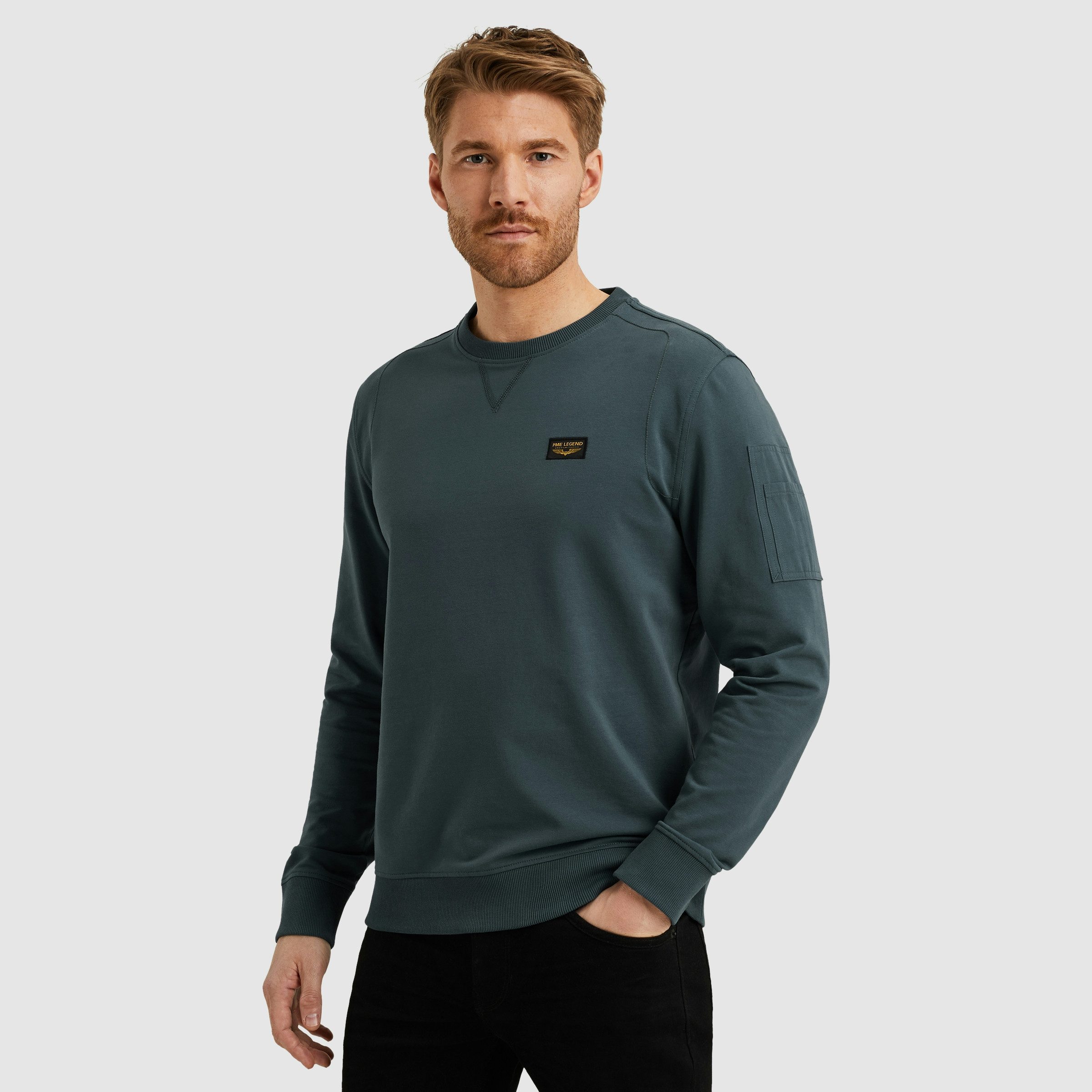 PME LEGEND Sweatshirt mit Logo Stickerei