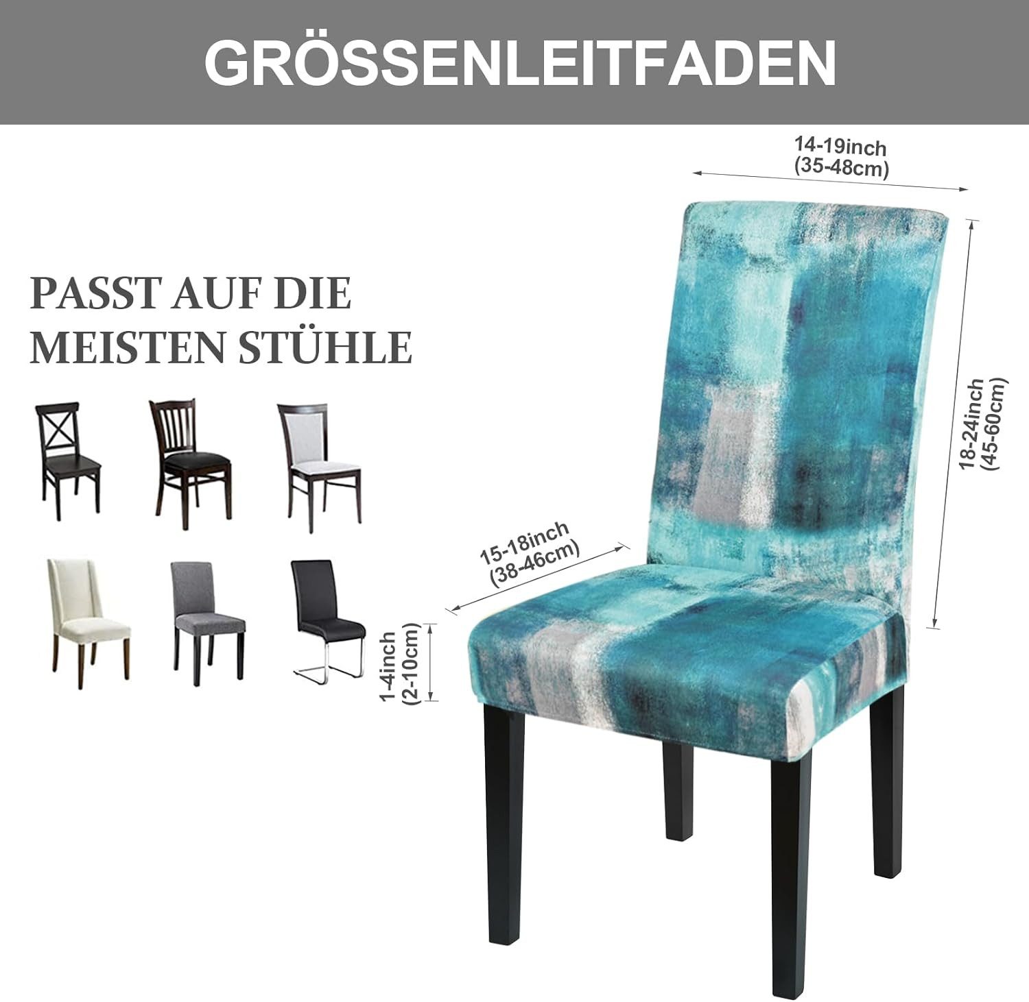 Coonoor Stuhlhusse Stretch Stuhlhussen Set,Elastischer Jacquard-Esszimmerst günstig online kaufen