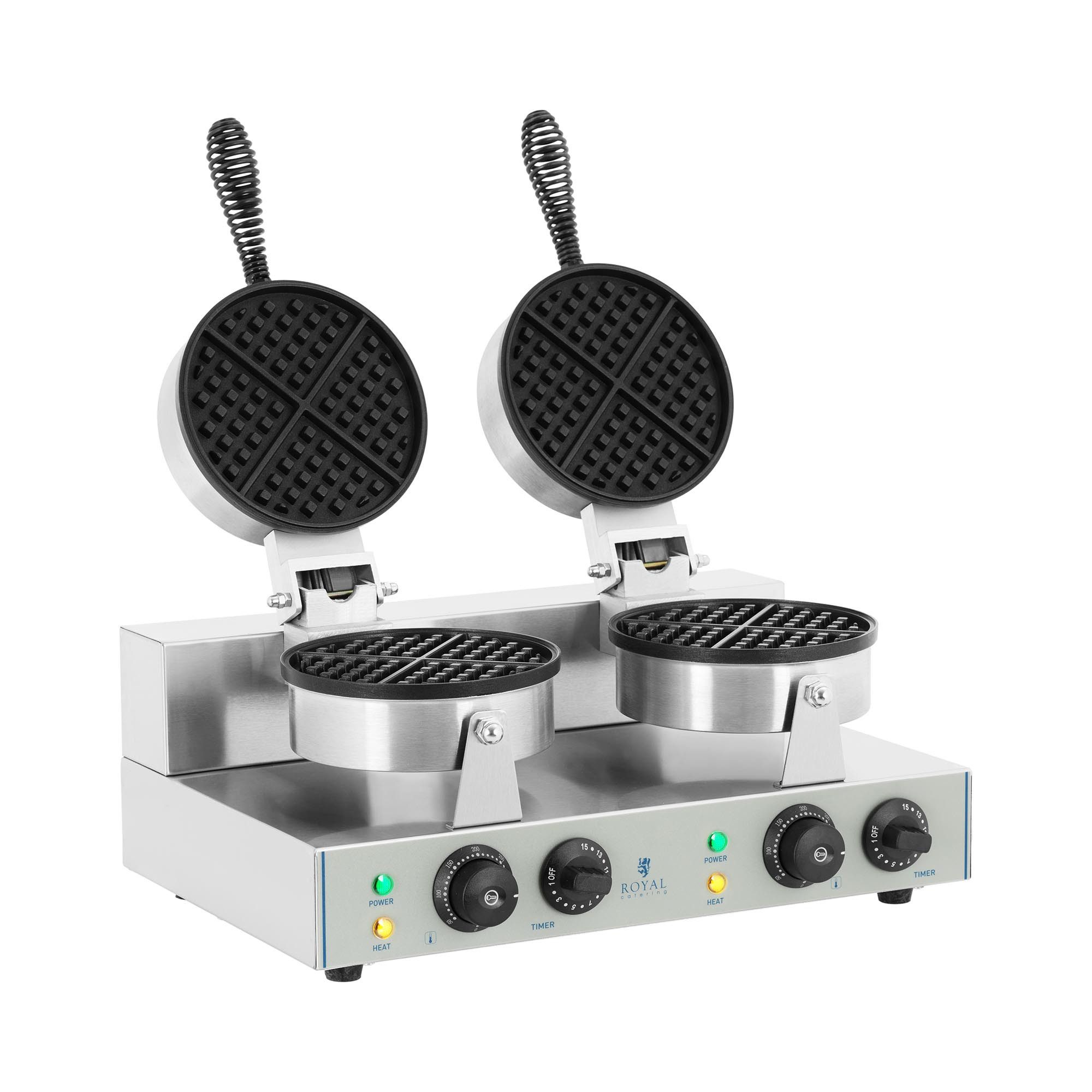 Royal Catering Вафельницы Doppelwaffeleisen Doppel Waffelautomat Waffeln Brüsseler Waffel Gastro, 2600 W