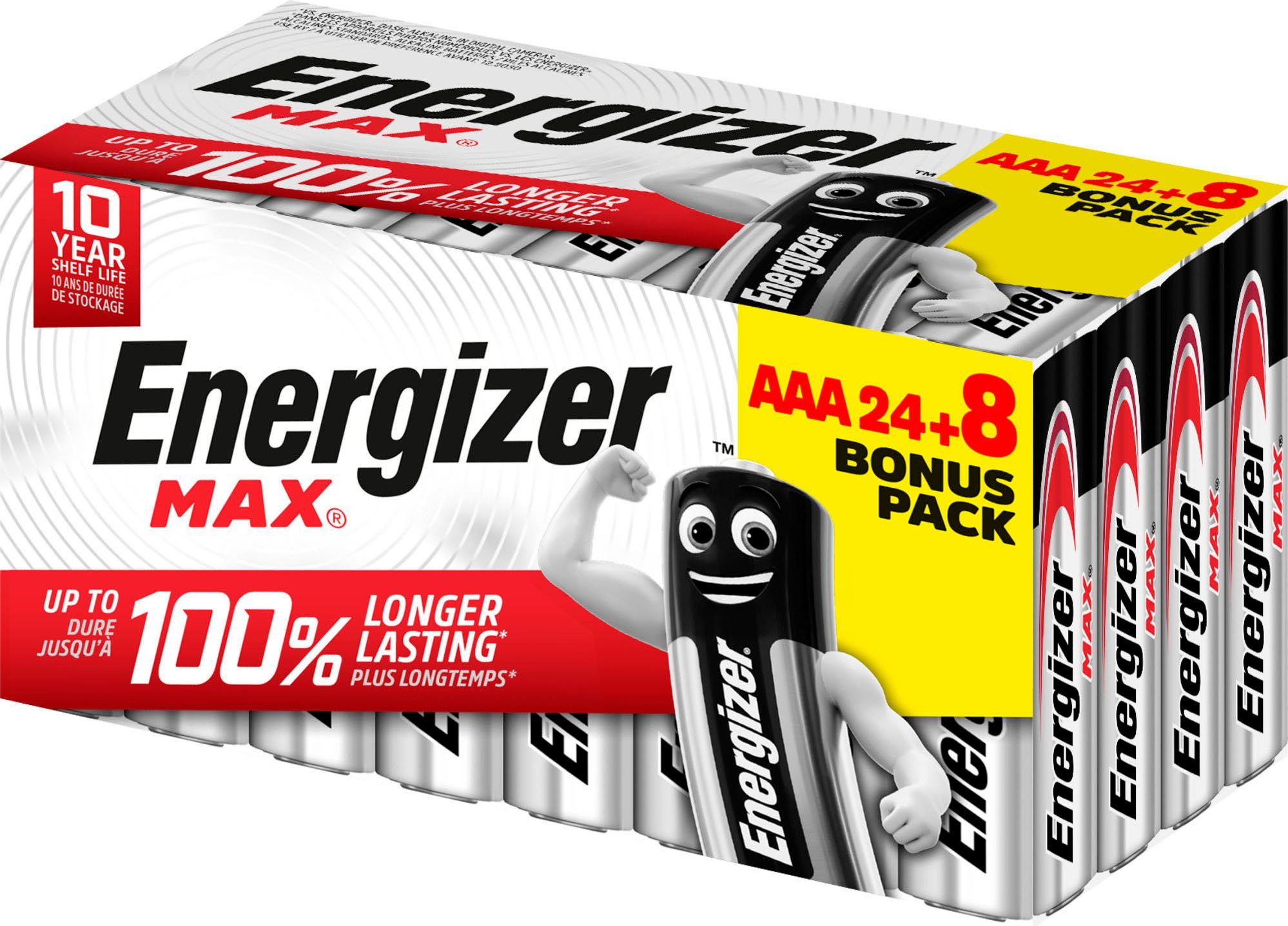 (32 Promotionware Batterie, Stück (AAA) 24+8 St) Micro Energizer LR03 Max