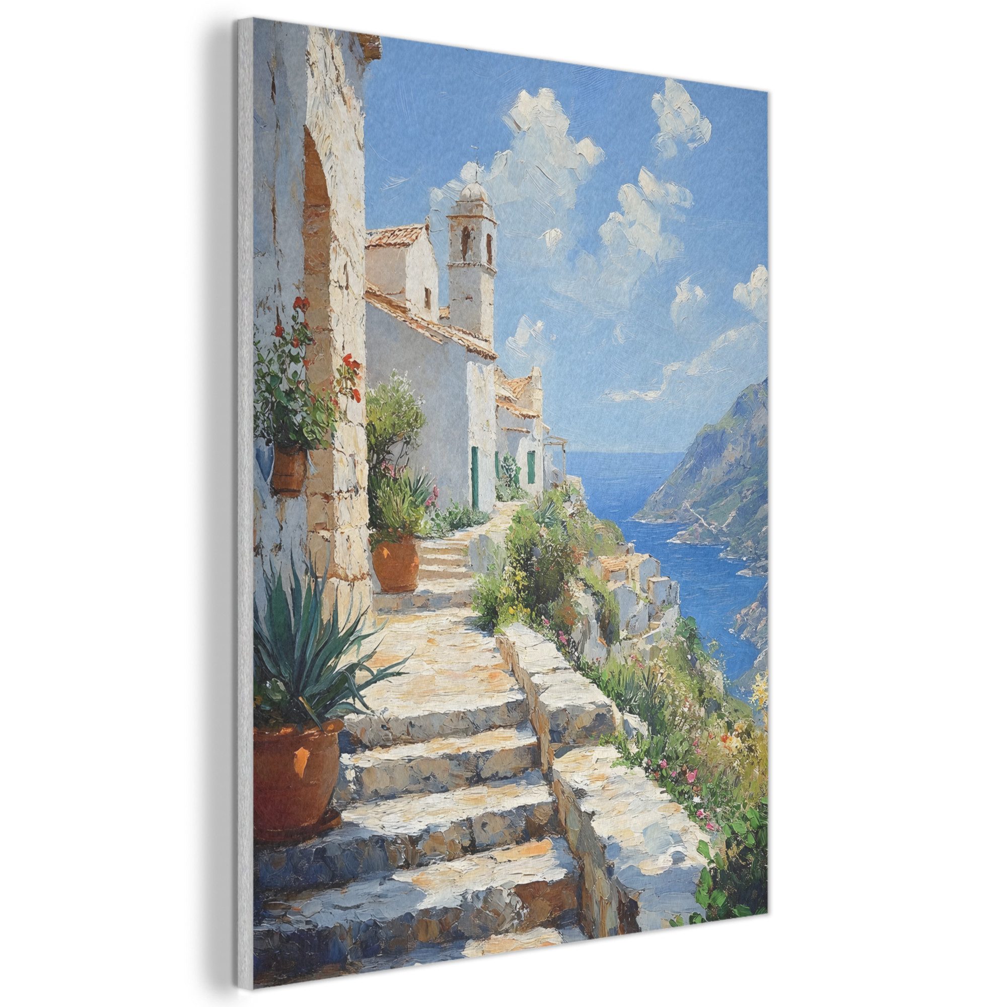 MuchoWow Gemälde Treppe - Häuser - günstig online kaufen